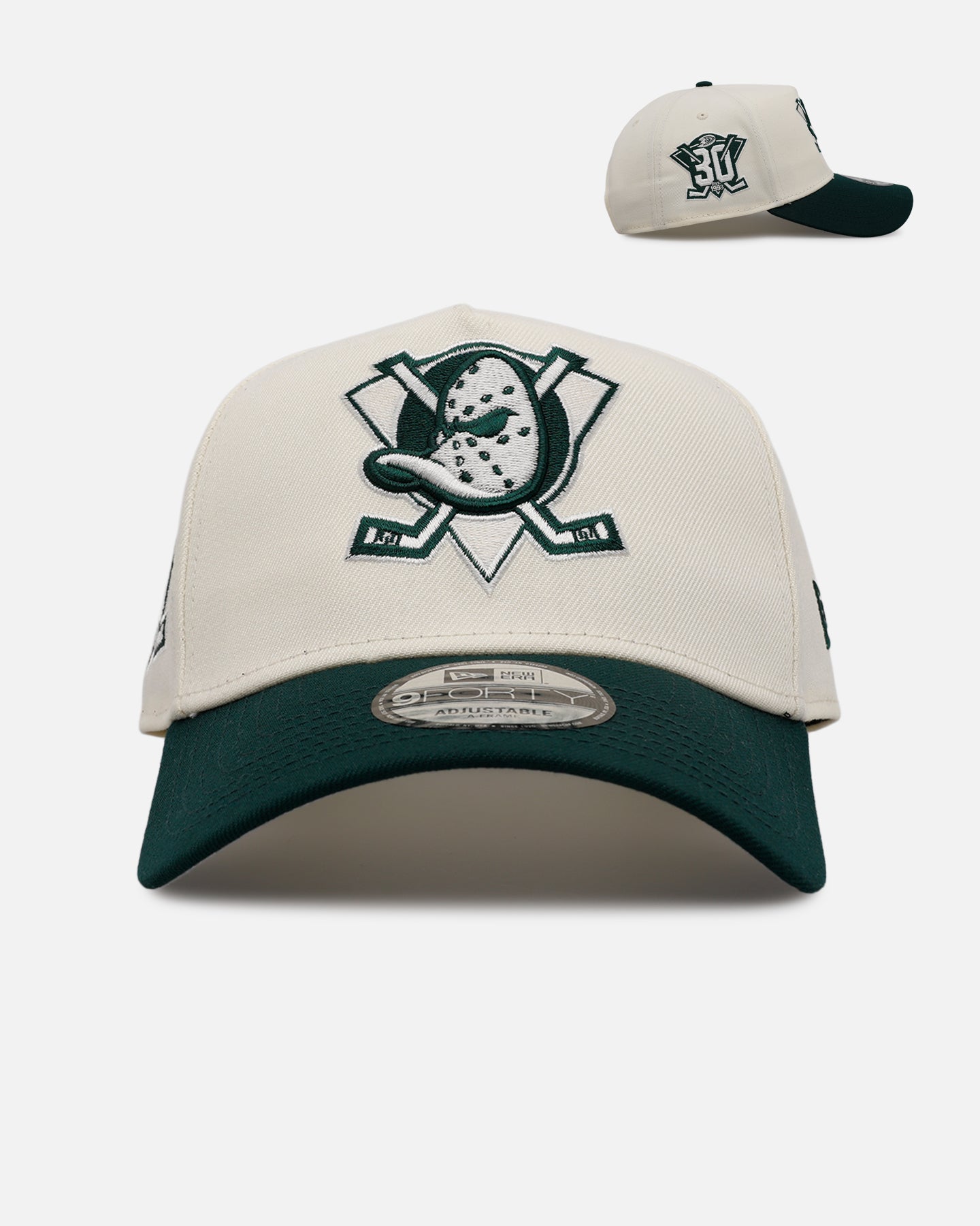 New Era Anaheim Ducks 'Evergreen 2.0' 9FORTY A-Frame Snapback Chrome/Dark Green