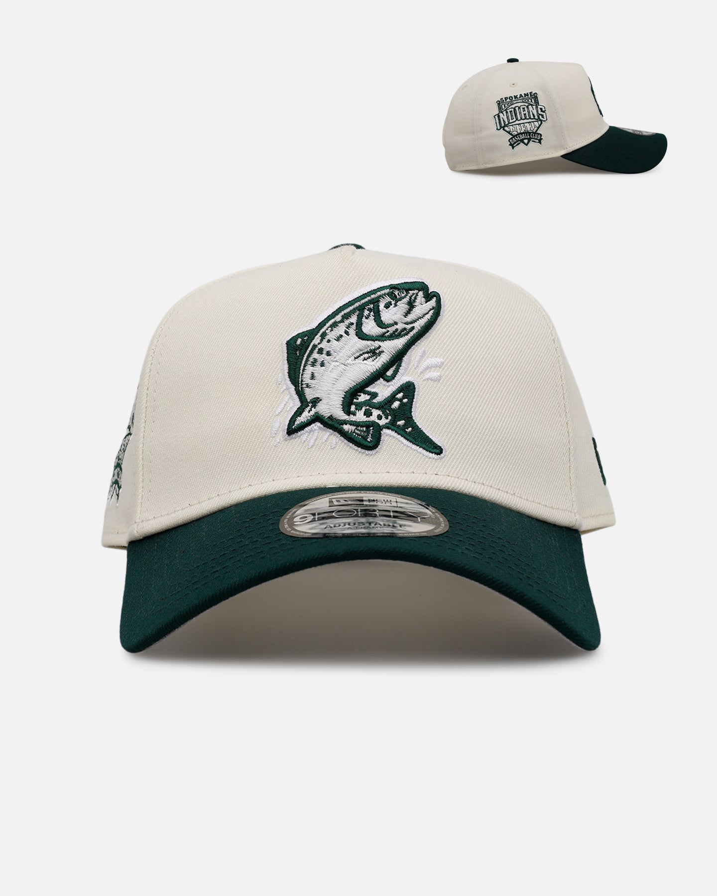 New Era Spokane Indians 'Evergreen 2.0' 9FORTY A-Frame Snapback Chrome/Dark Green