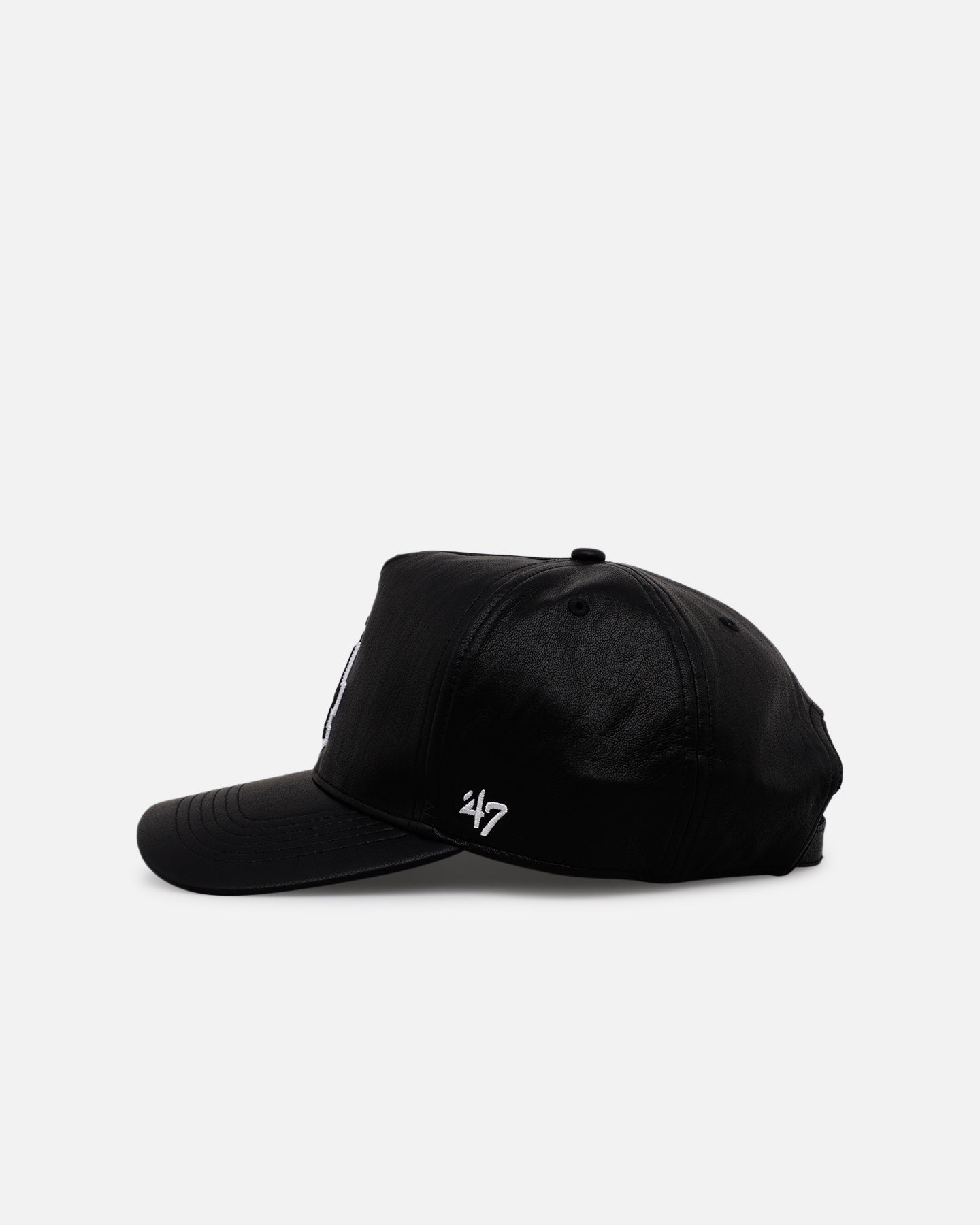 47 Brand Los Angeles Dodgers 'Leather' Hitch Strapback Black