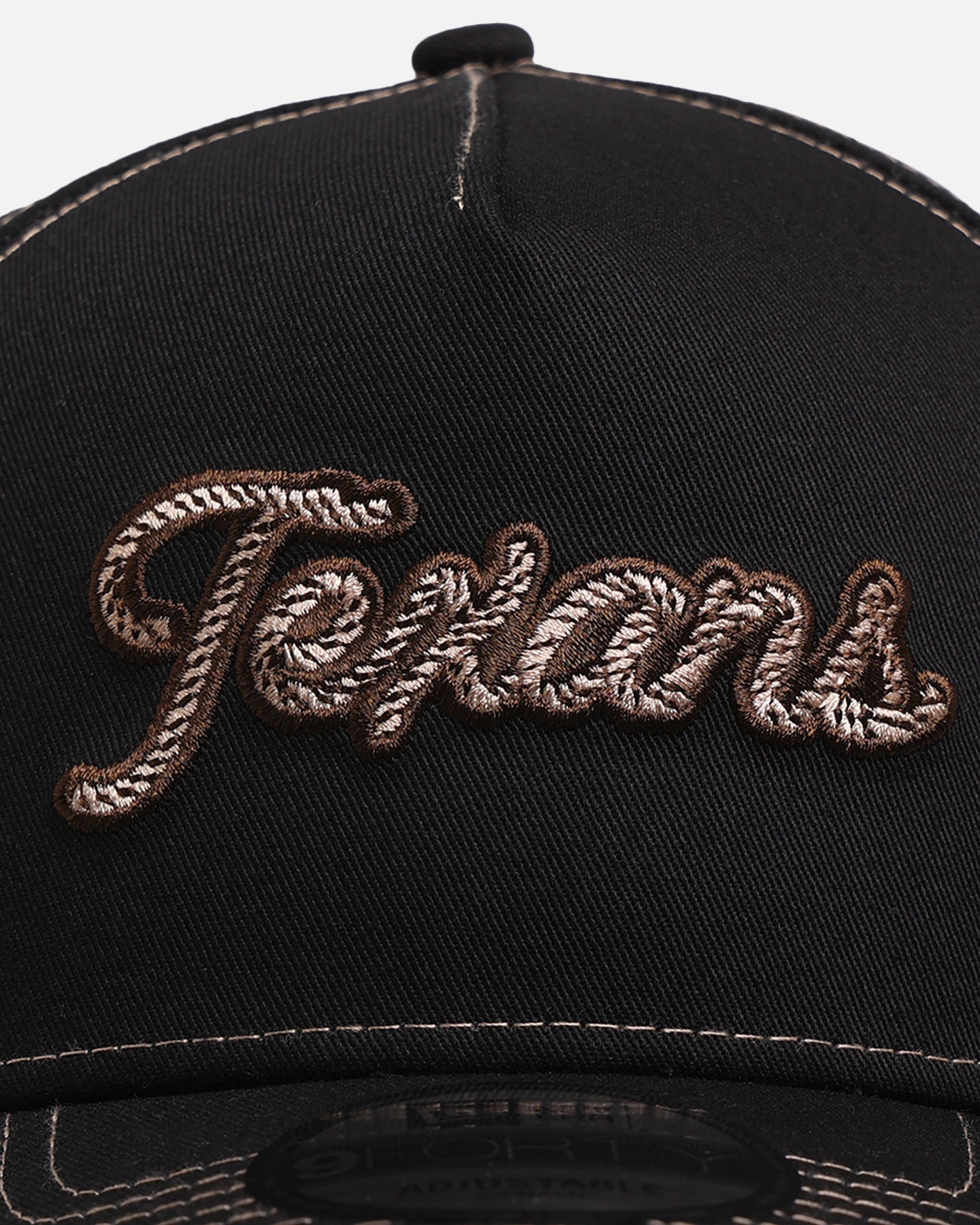 New Era Houston Texans 'Rope Script' 9FORTY A-Frame Snapback Black/White
