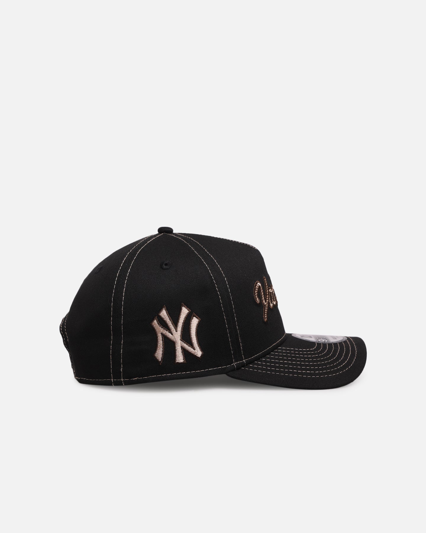 New Era New York Yankees 'Rope Script' 9FORTY A-Frame Snapback Black/White