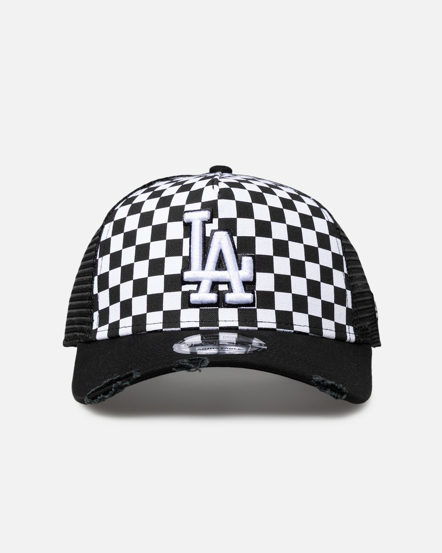 New Era Los Angeles Dodgers 'Checker Trucker' 9FORTY A-Frame Trucker Snapback White