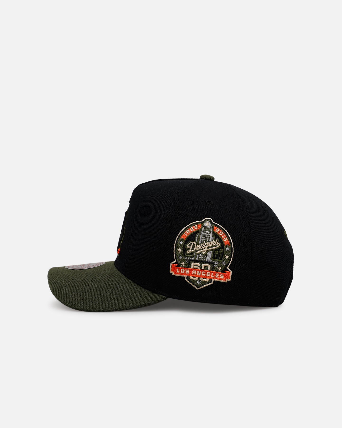 Mitchell & Ness Los Angeles Dodgers 'Olive Cargos' Pro Pinch Snapback Olive/Black