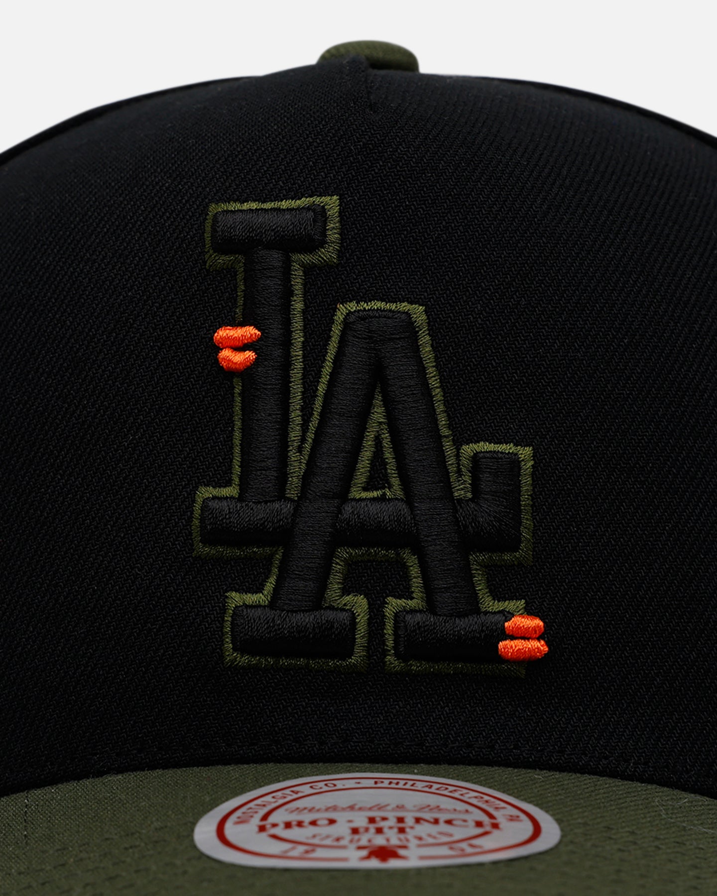 Mitchell & Ness Los Angeles Dodgers 'Olive Cargos' Pro Pinch Snapback Olive/Black