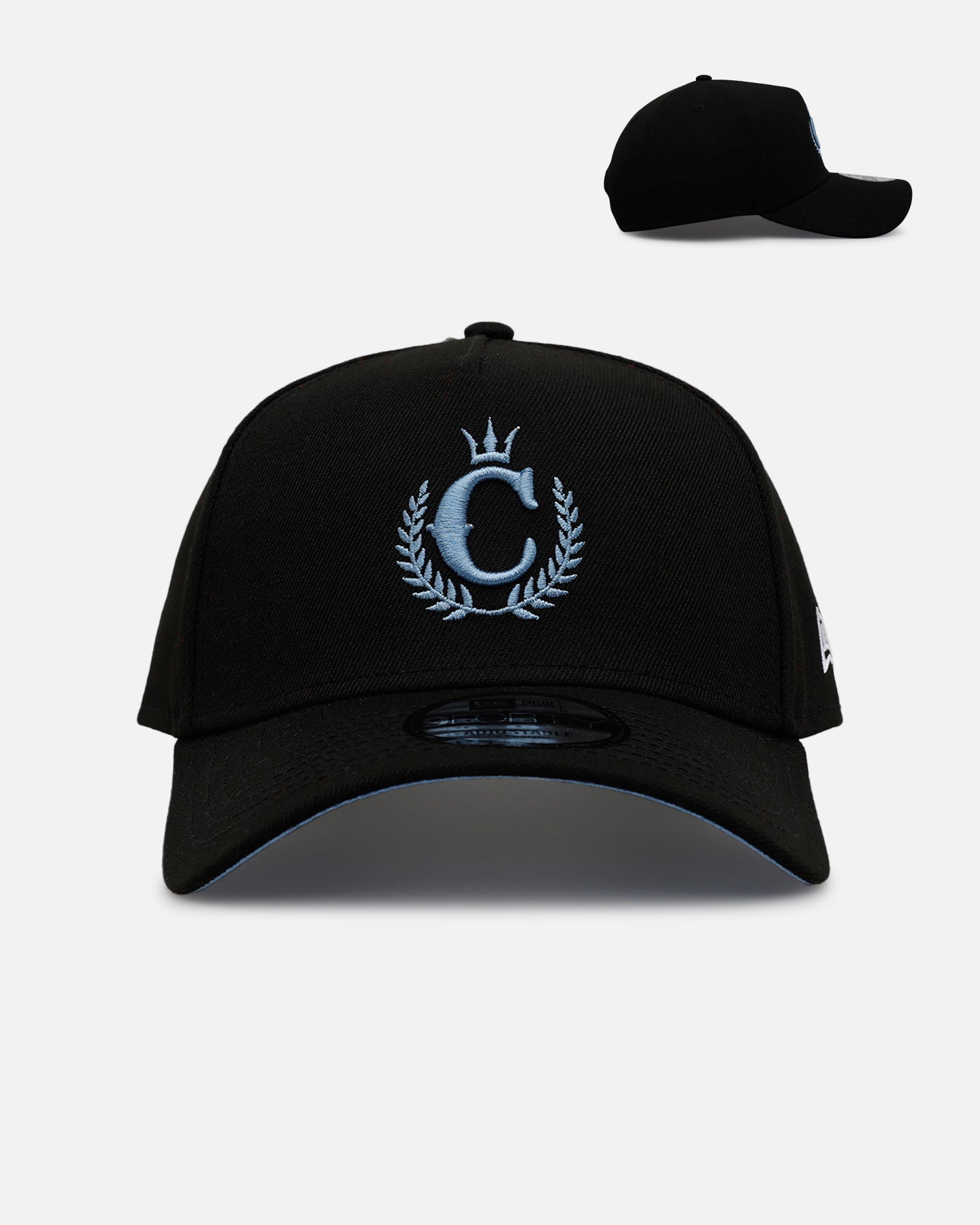 New Era X Culture Kings 'Black & Sky Blue' 9FORTY A-Frame Snapback Black/Sky Blue