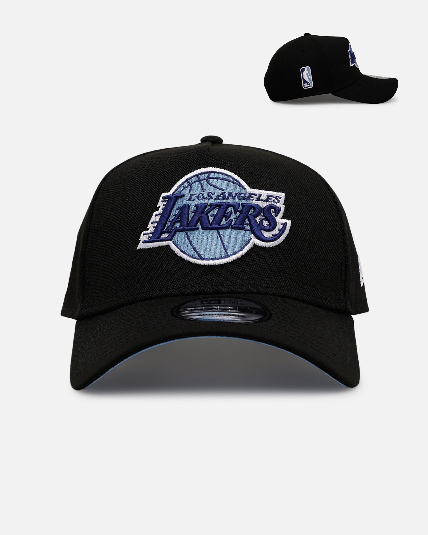 New Era Los Angeles Lakers 'Black And Sky Blue' 9FORTY A-Frame Snapback Black/Sky Blue