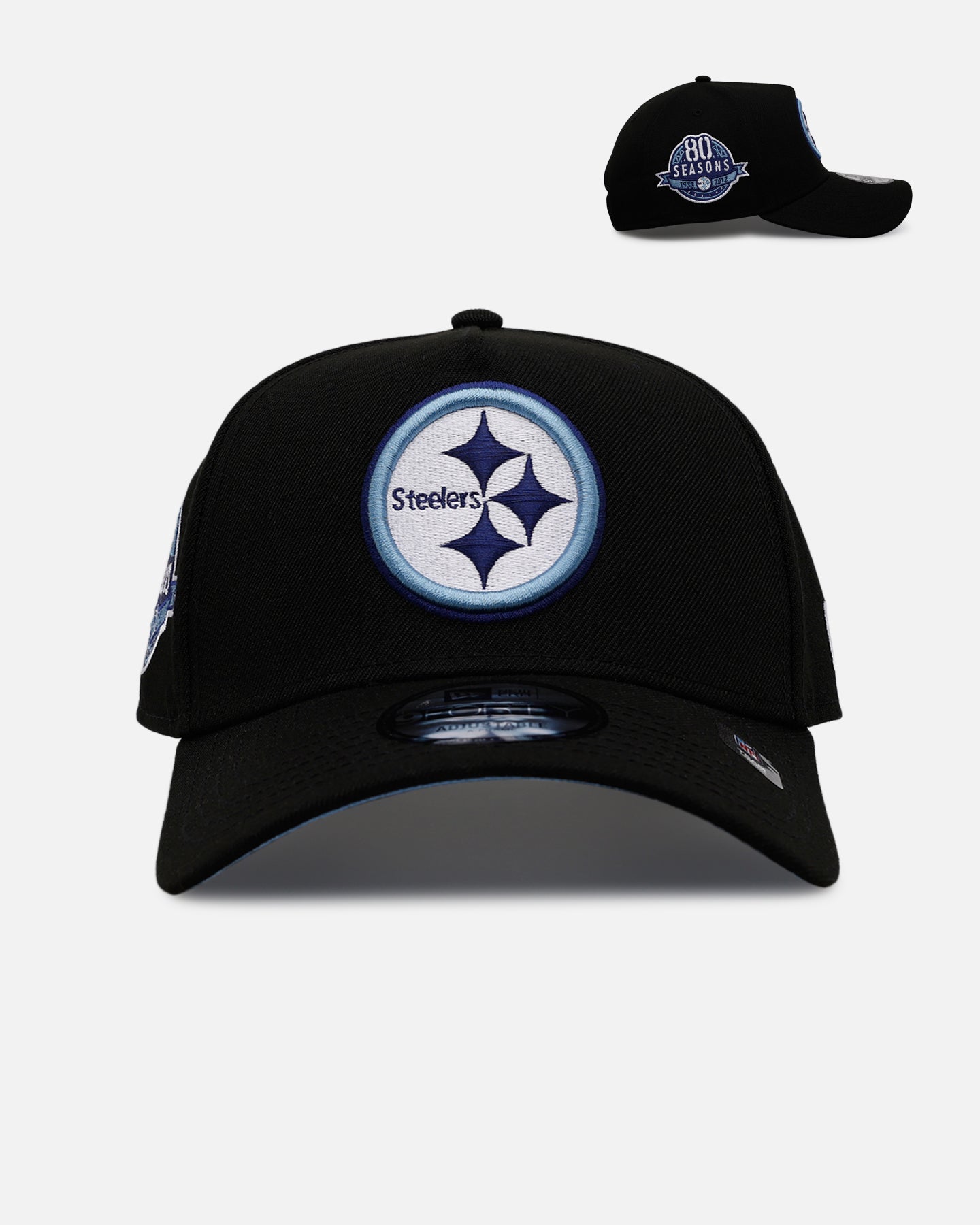 New Era Pittsburgh Steelers 'Black And Sky Blue' 9FORTY A-Frame Snapback Black/Sky Blue