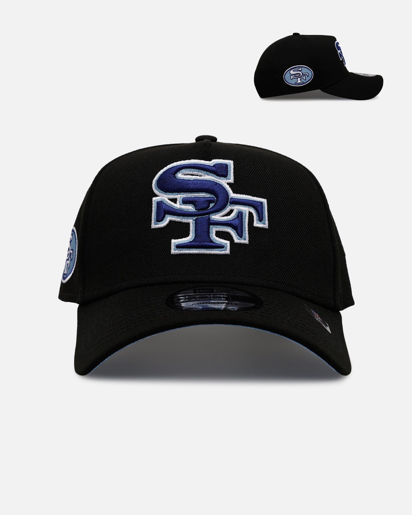 New Era San Francisco 49ers 'Black And Sky Blue' 9FORTY A-Frame Snapback Black/Sky Blue