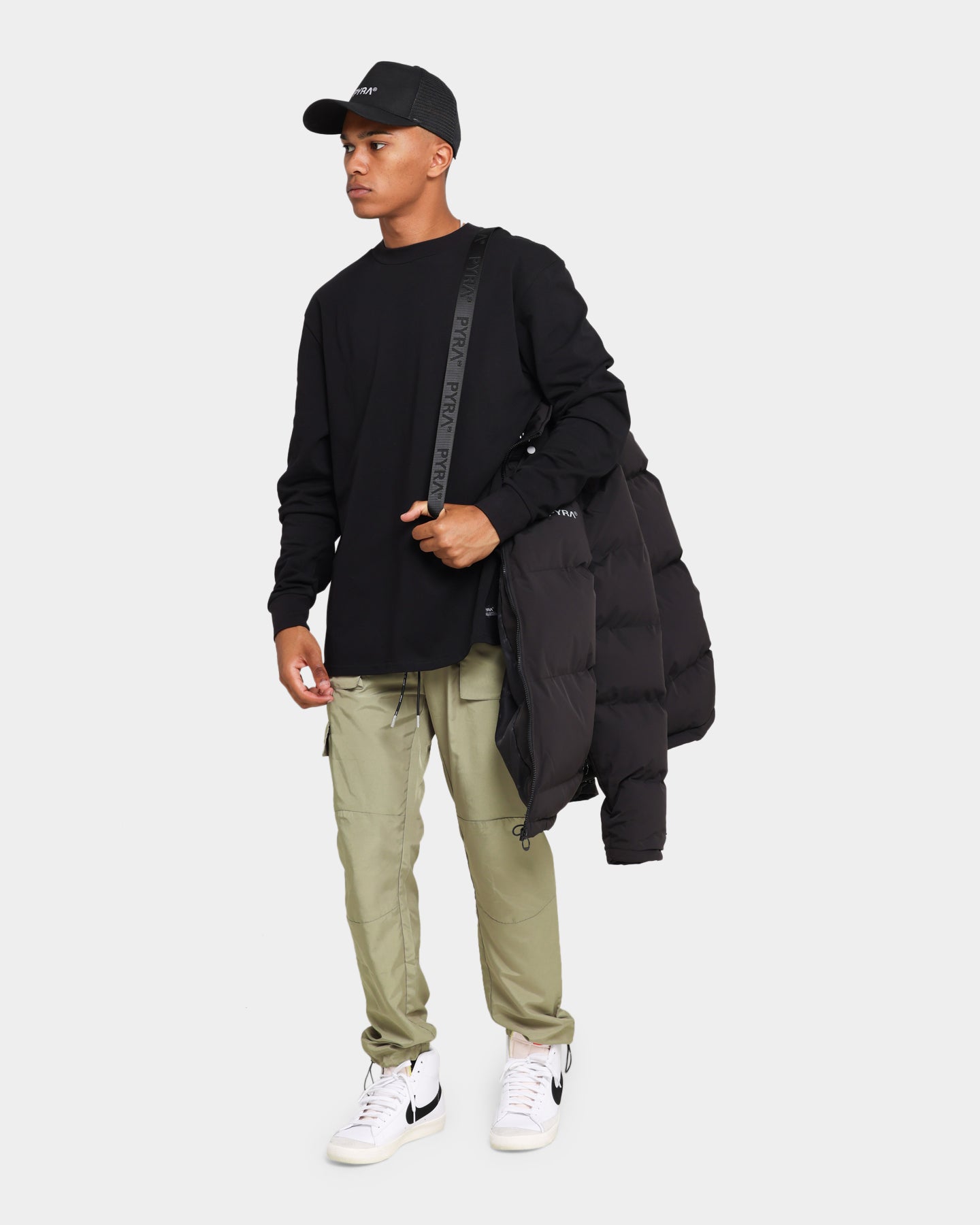 PYRA Padded Puffa Jacket Black