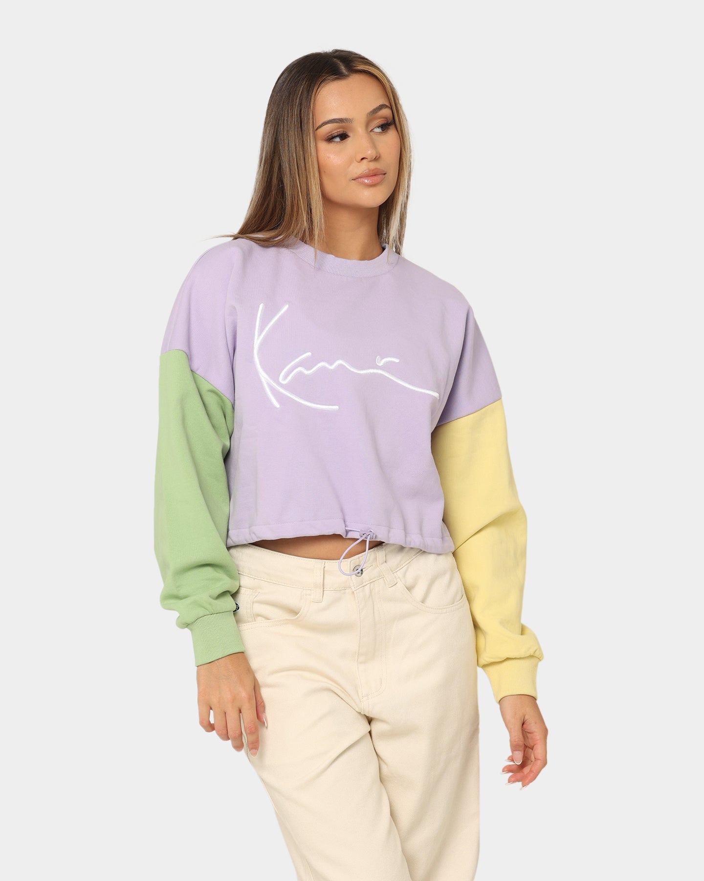 Signature Crop Block Crew lila