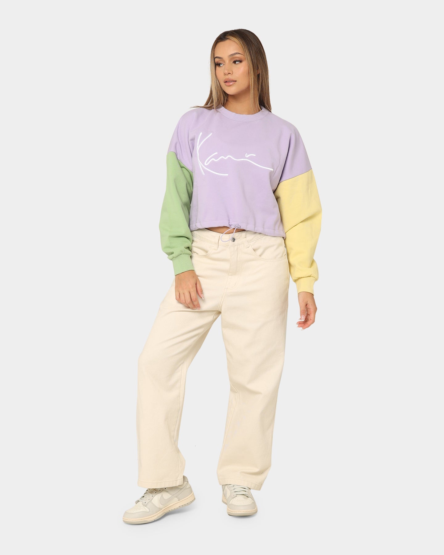 Signature Crop Block Crew lila