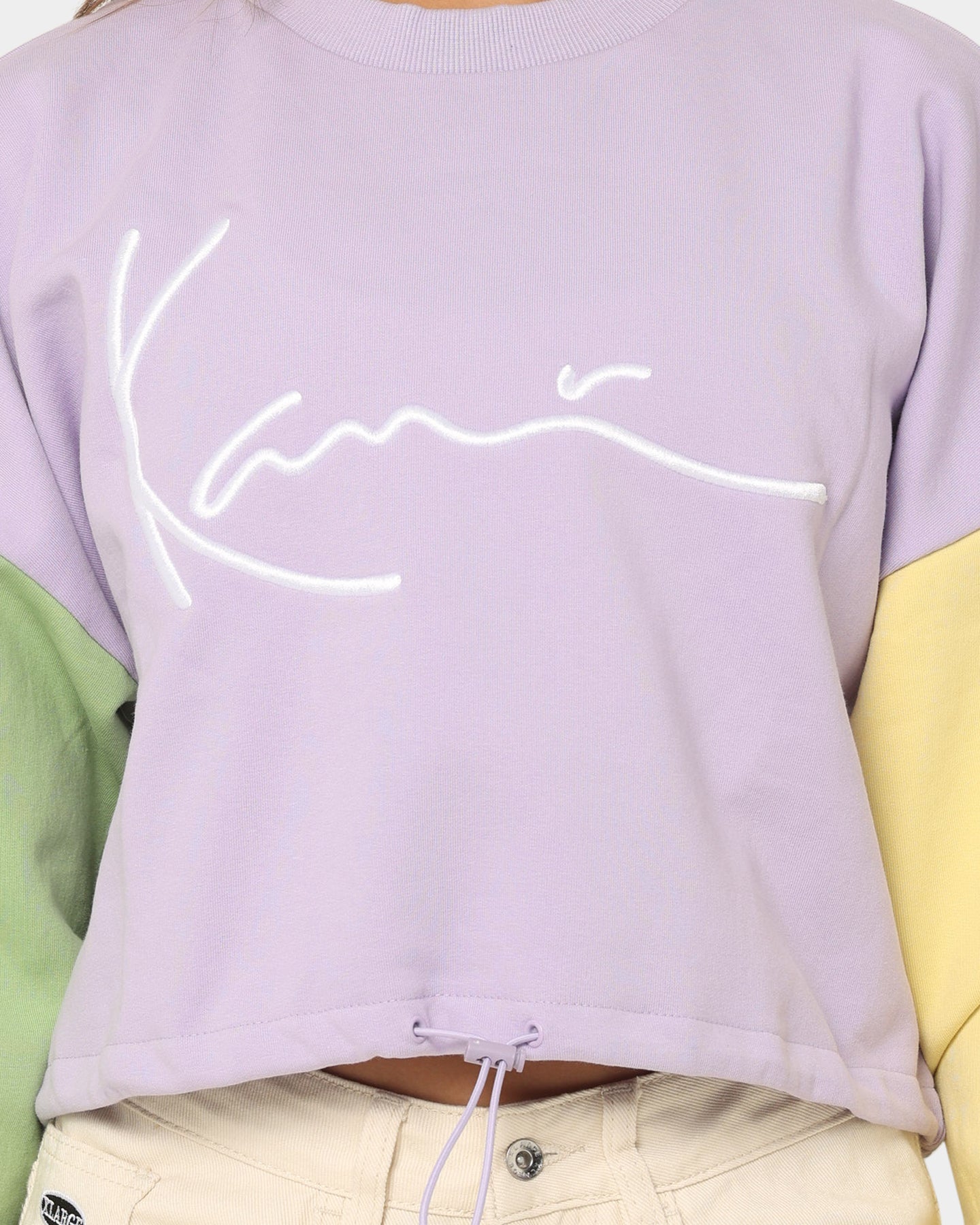 Signature Crop Block Crew lila
