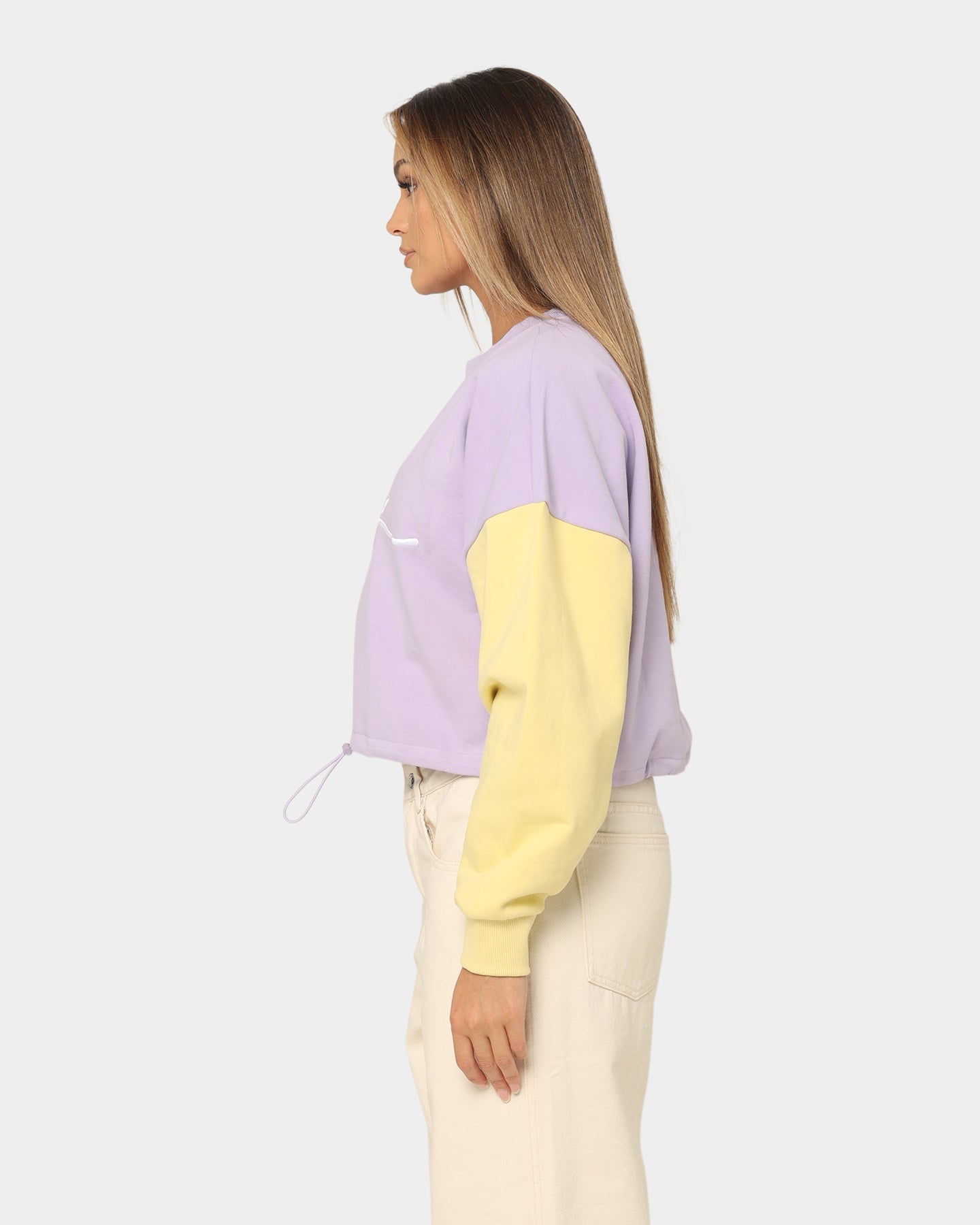 Signature Crop Block Crew lila