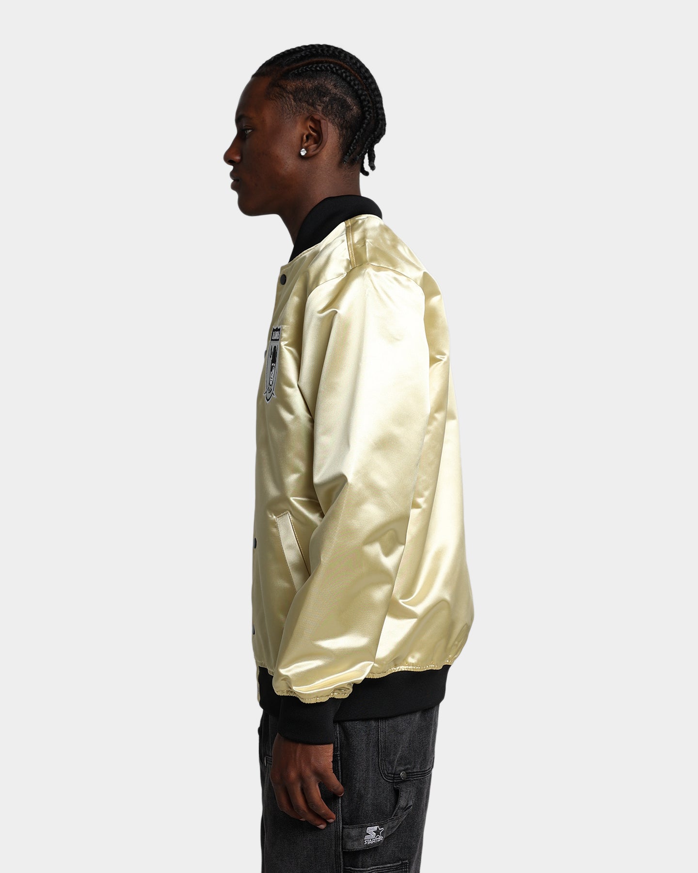 Mitchell & Ness Las Vegas Raiders Fashion Lightweight Satin Jacket Light Gold