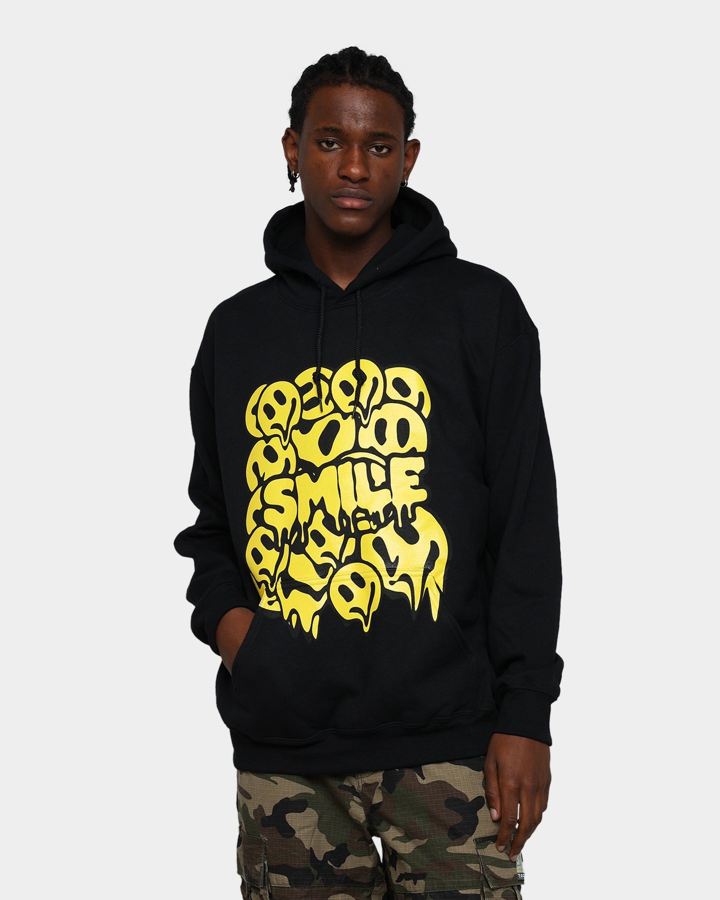 73Studio Smile Drip Hoodie Black
