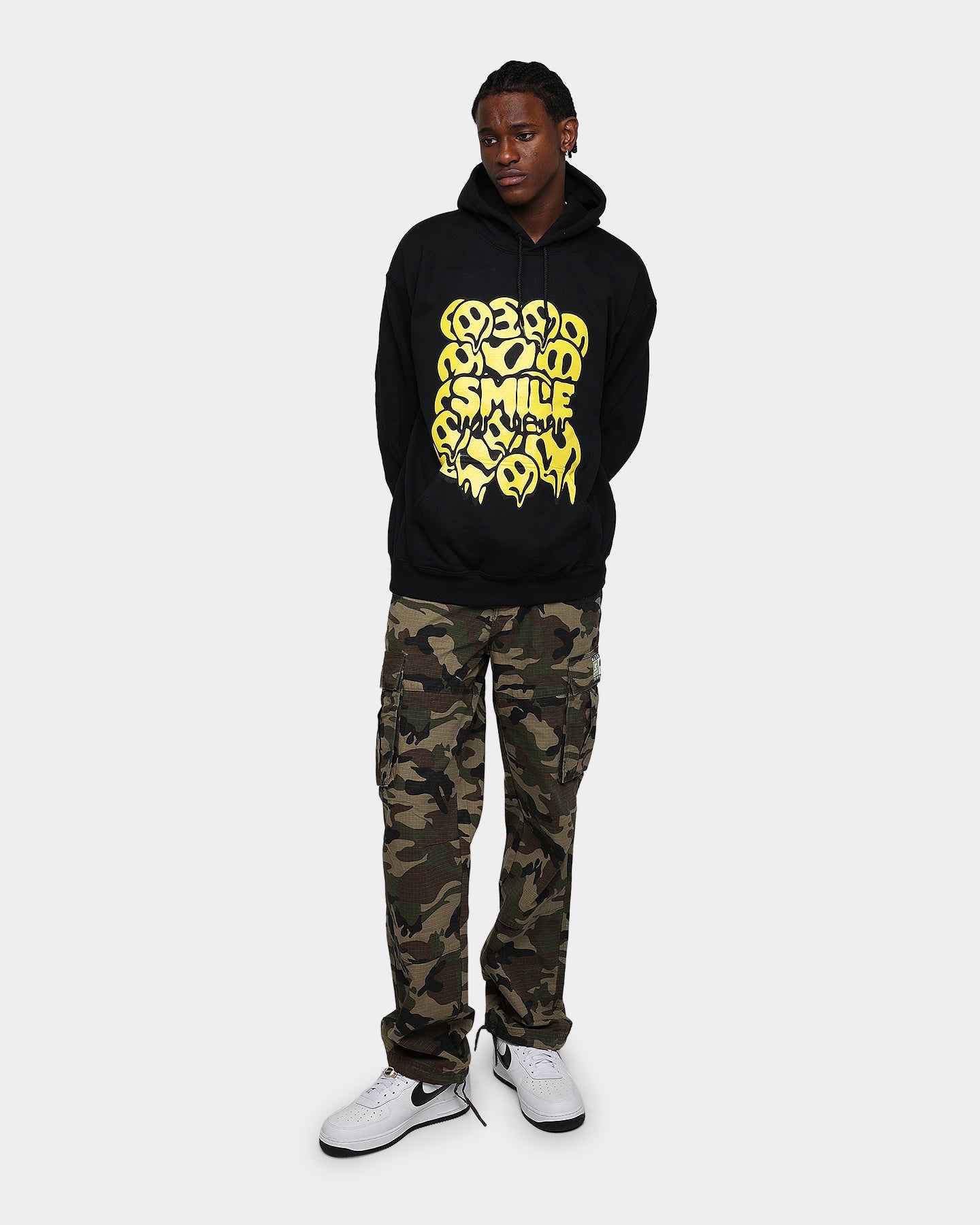 73Studio Smile Drip Hoodie Black