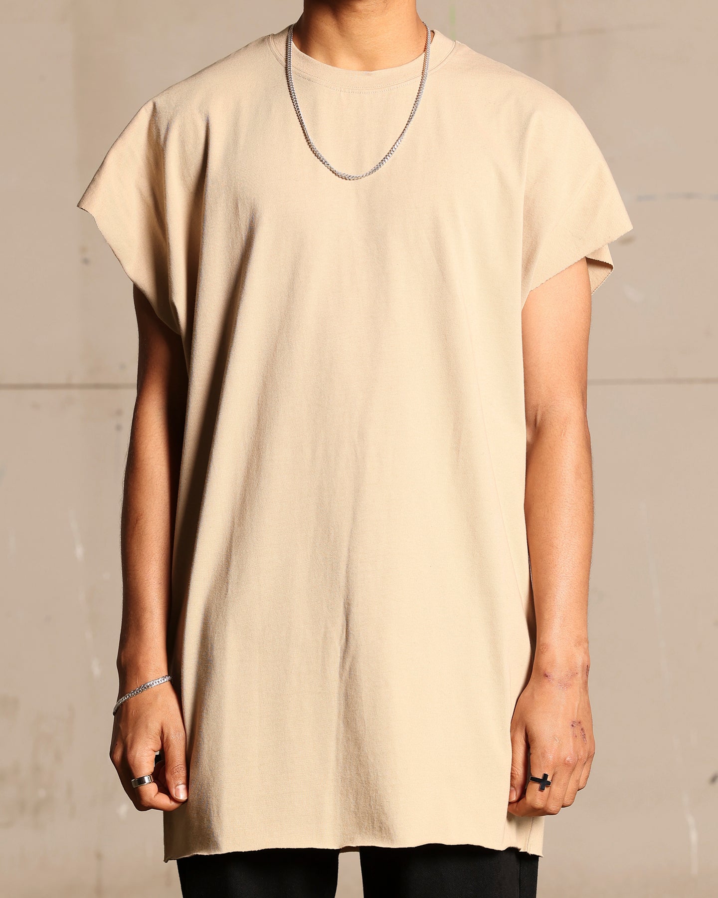 Saint Morta Cutoff Bat T-Shirt Stone