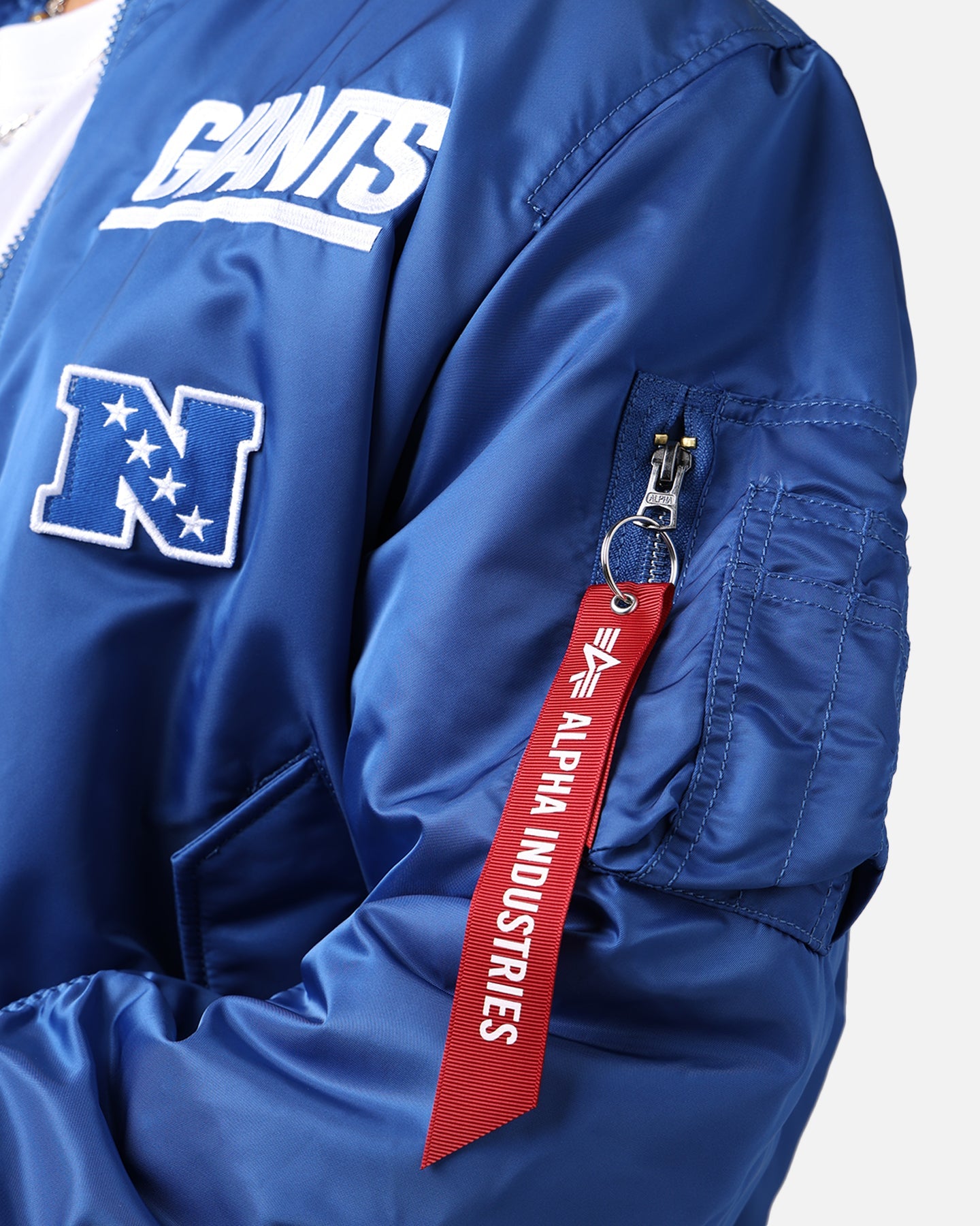 New Era X Alpha Series X NFL New York Giants MA-1 Bomber Jacket Royal/Red