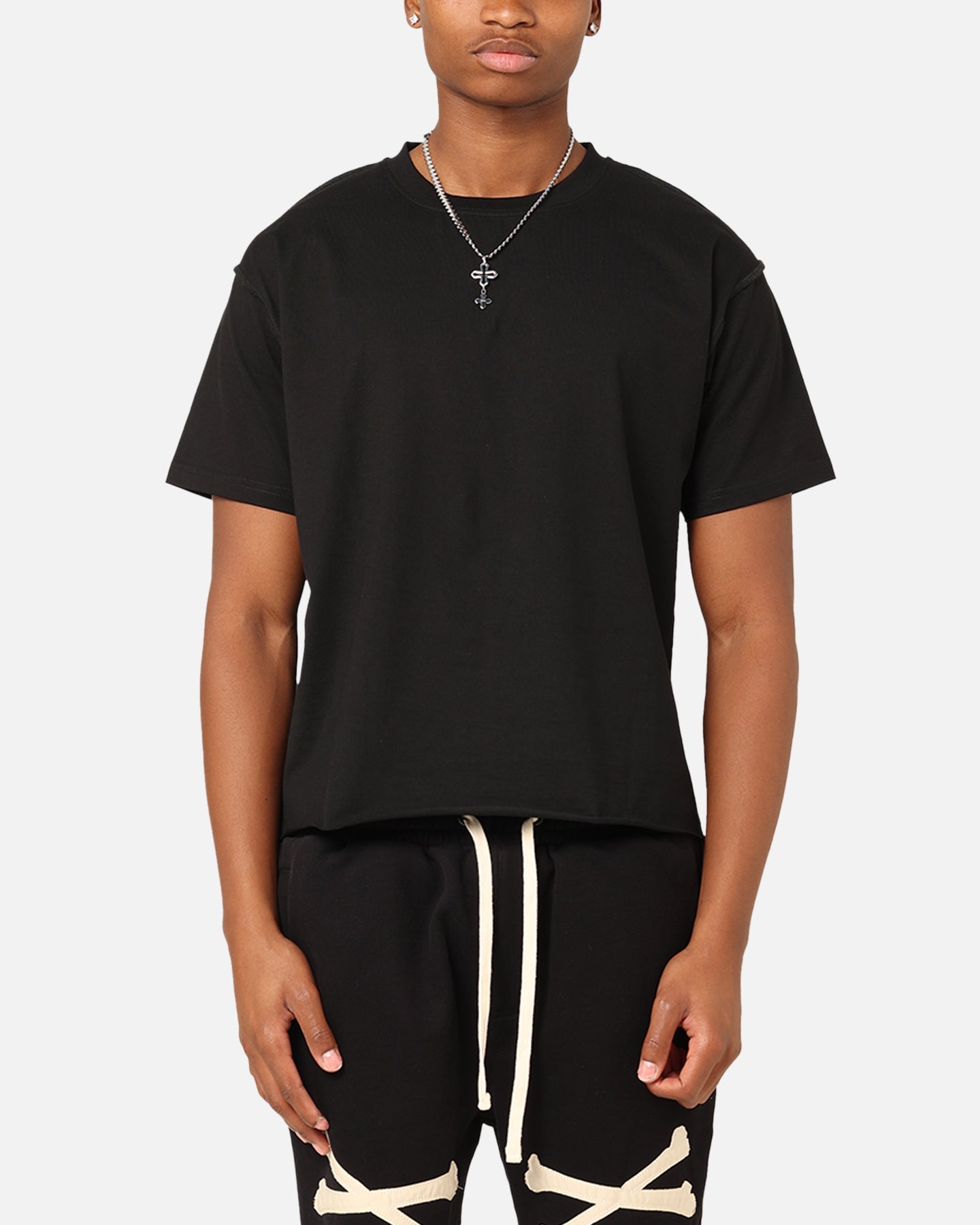 Saint Morta Lafayette Cropped T-Shirt Black