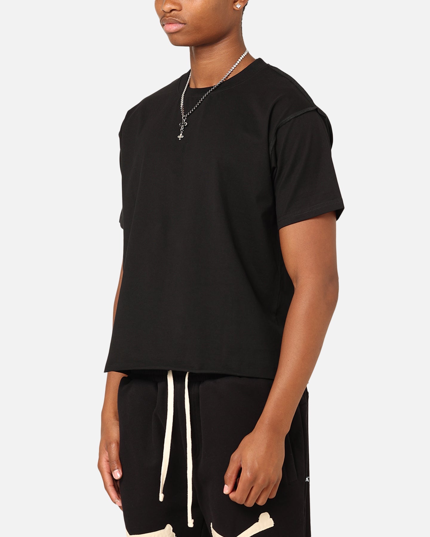 Saint Morta Lafayette Cropped T-Shirt Black