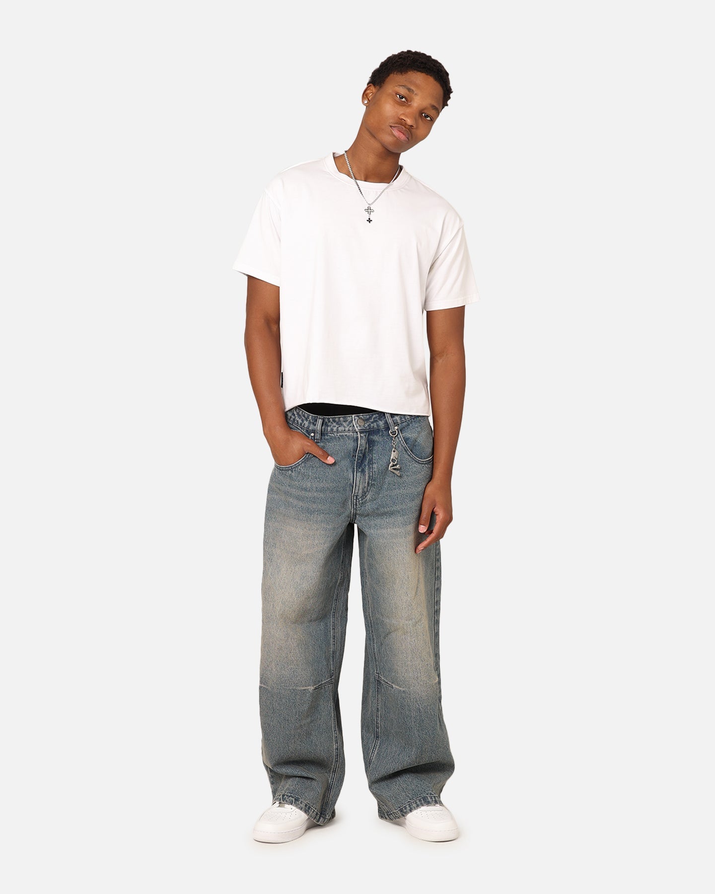 Saint Morta Lafayette Cropped T-Shirt White