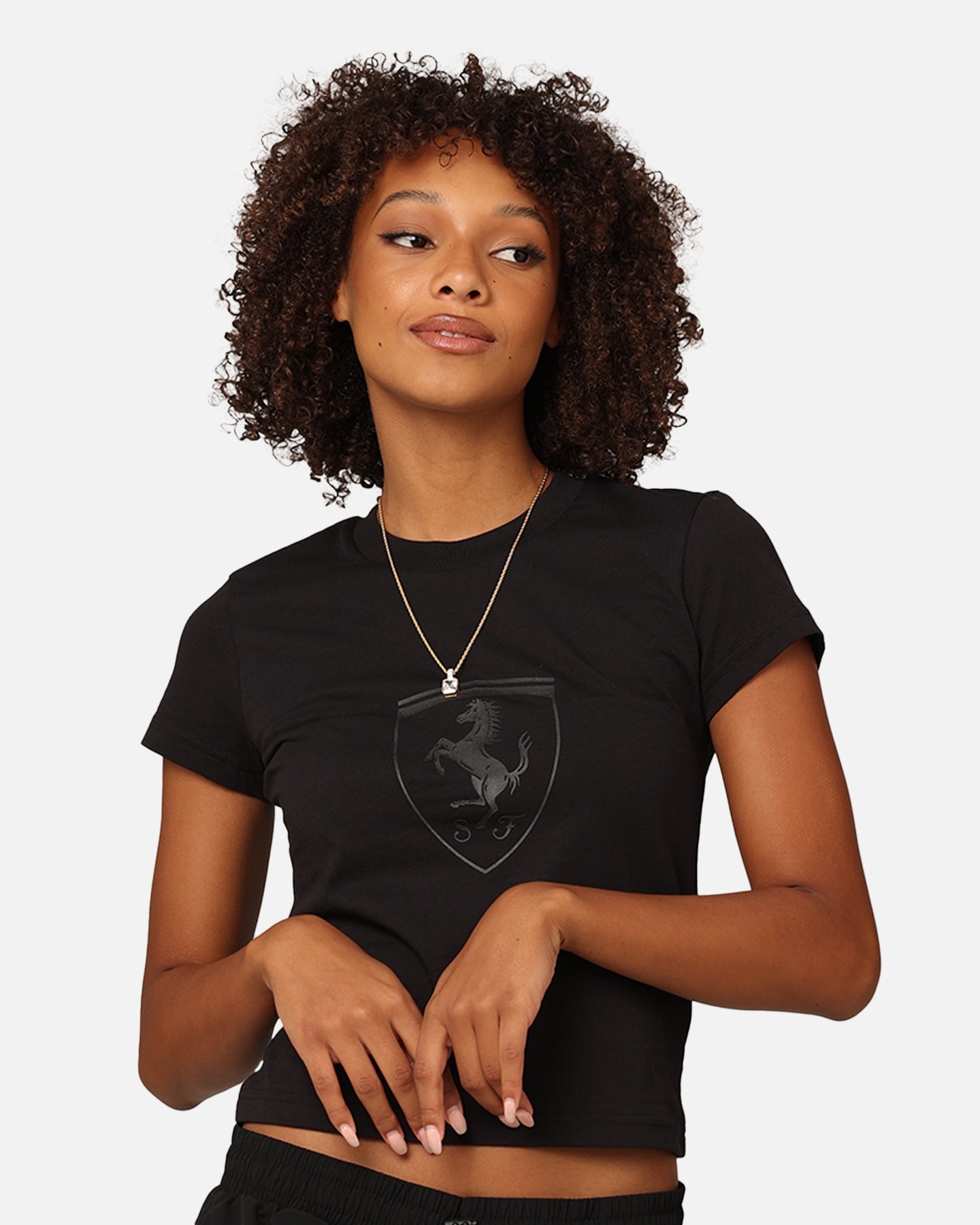 Puma X Scuderia Ferrari Women's Ferrari Style Baby Doll T-Shirt Black