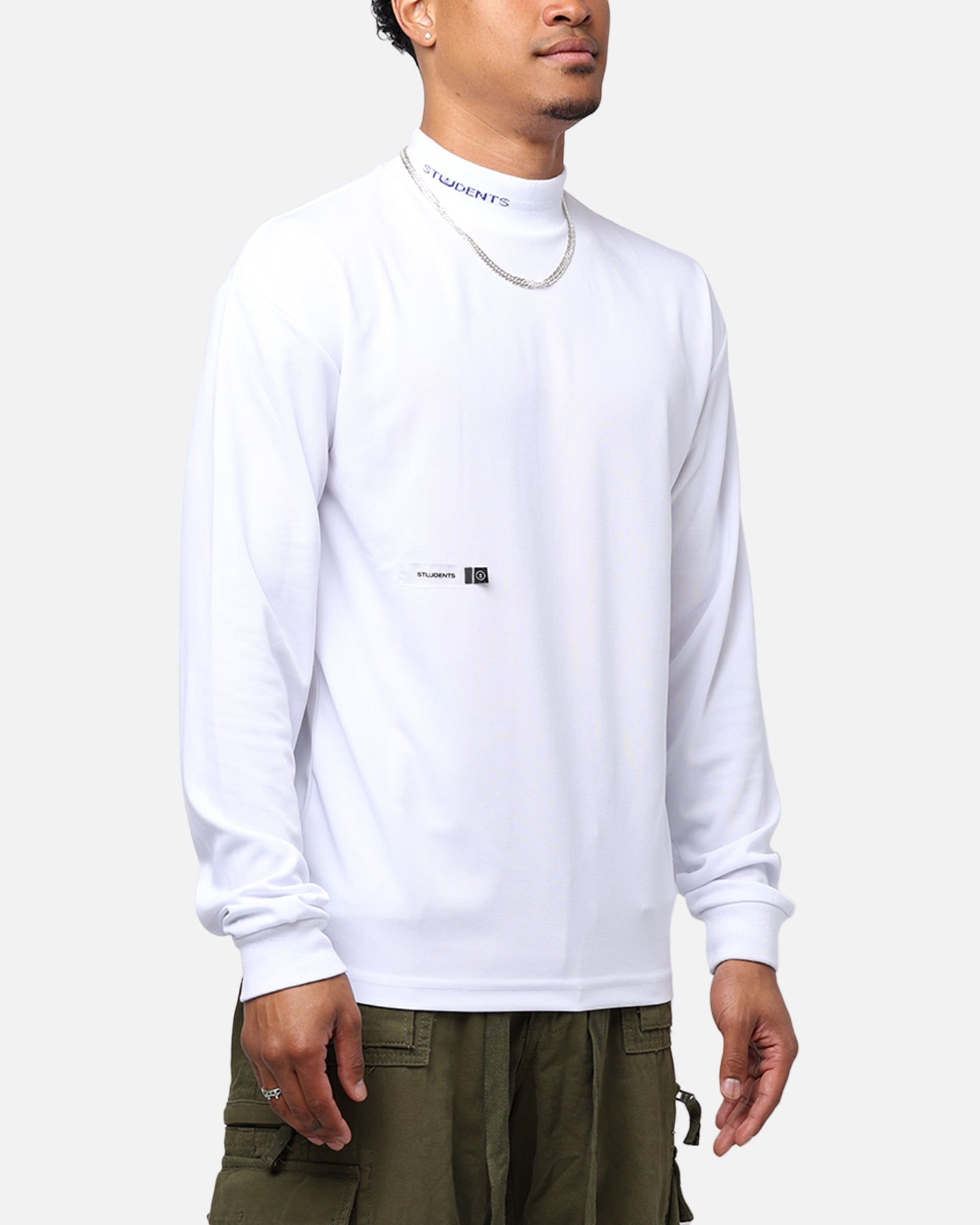 Students Golf Host Long Sleeve Mock Neck T-Shirt White