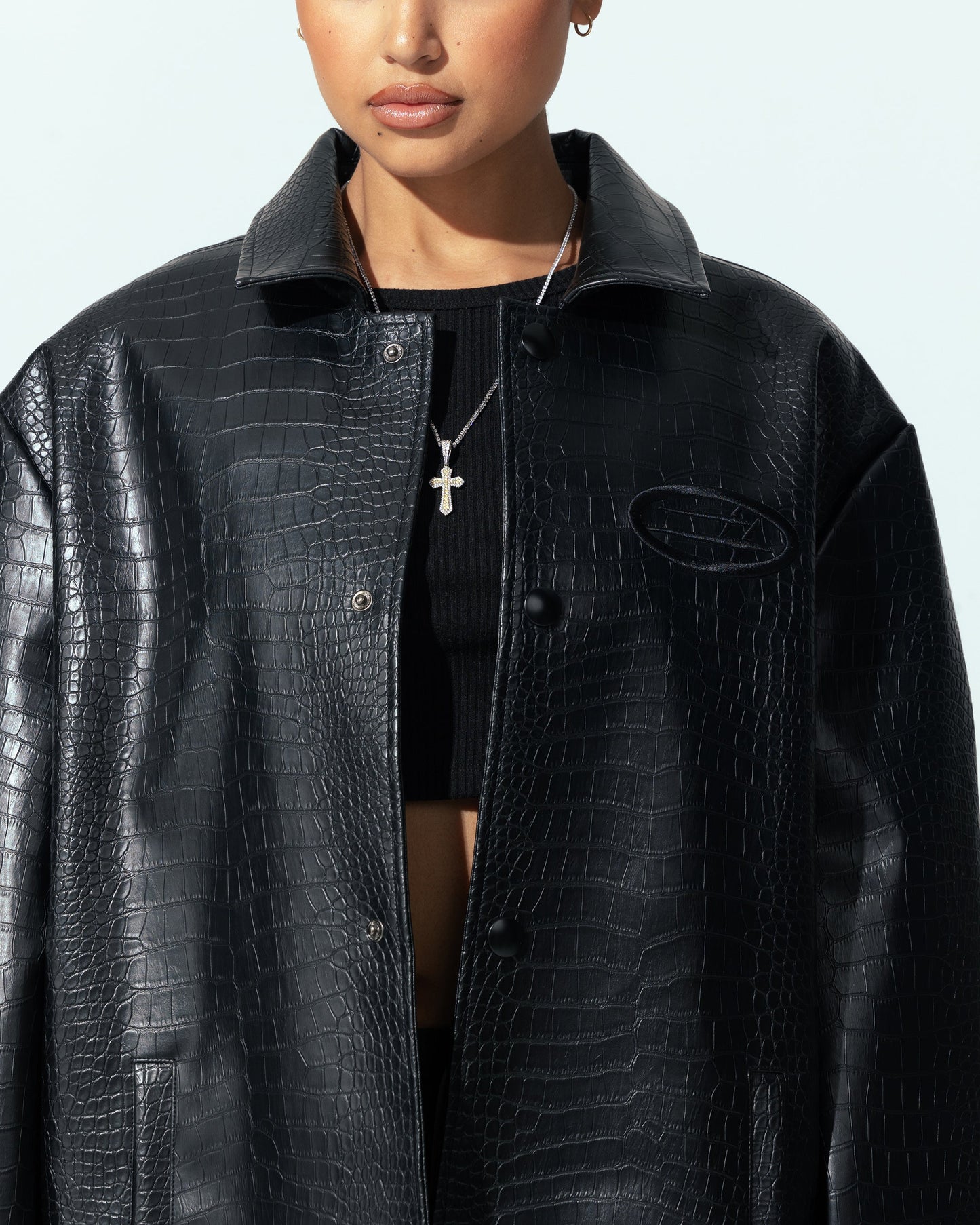 Loiter Atmosphere Trench Coat Black