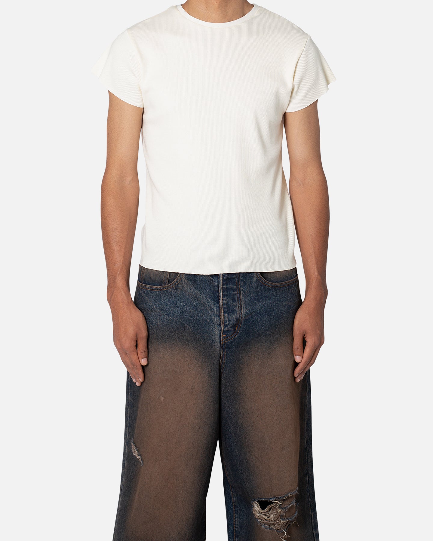 MNML Fitted Rib T-Shirt White