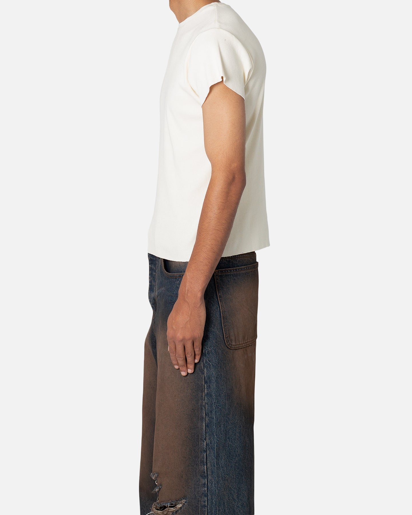 MNML Fitted Rib T-Shirt White