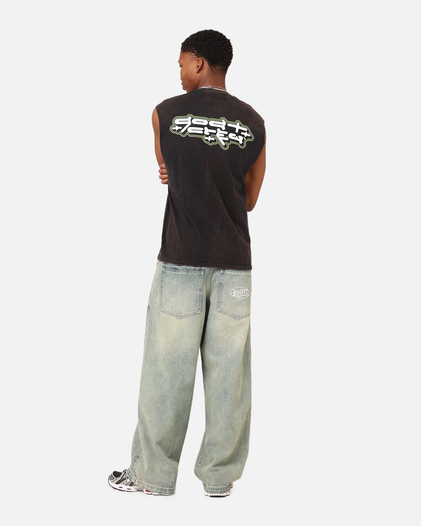Goat Crew Y2K Ninja Vintage Muscle T-Shirt Black Wash