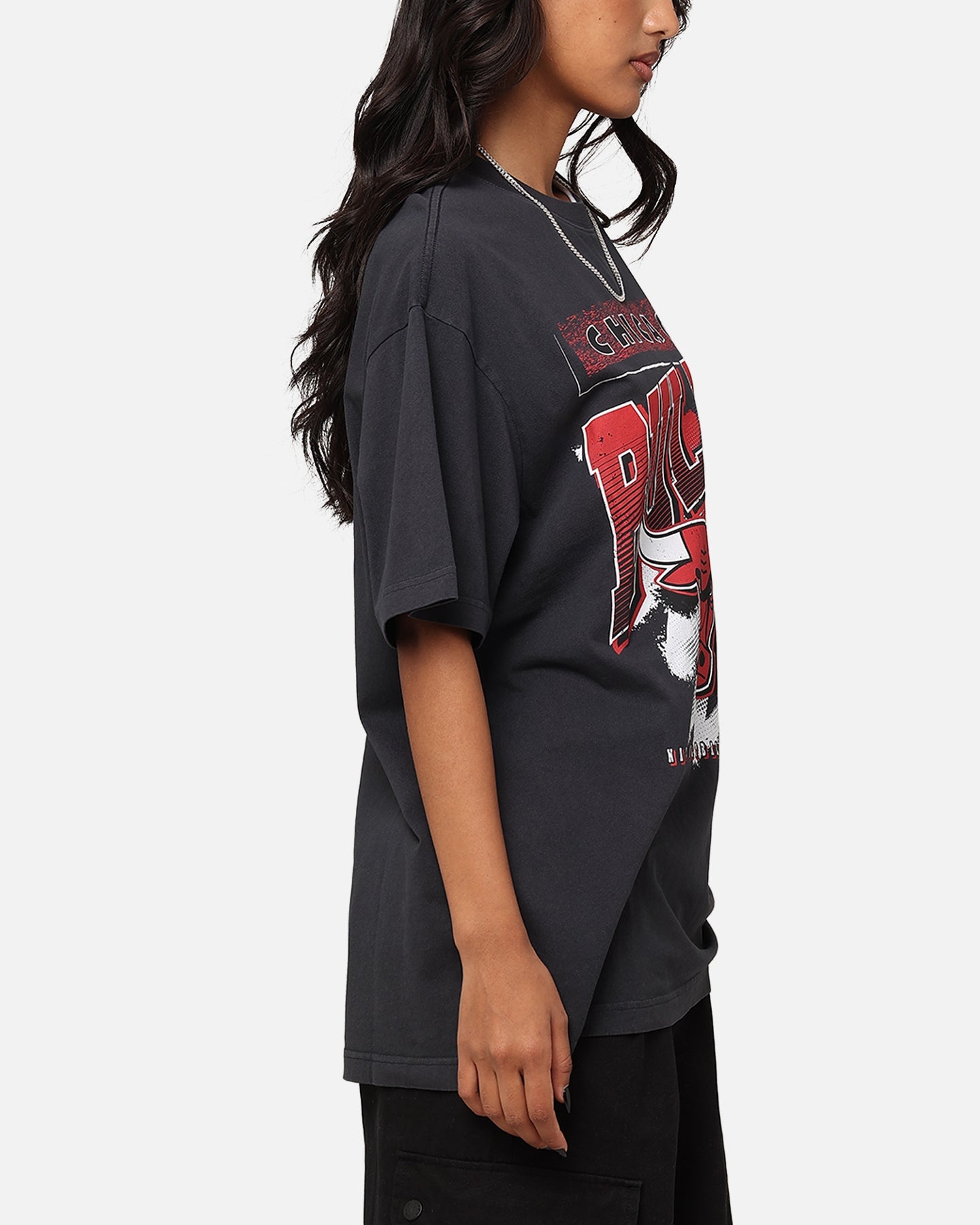 Mitchell & Ness Chicago Bulls Brush Off 2.0 T-Shirt Faded Black