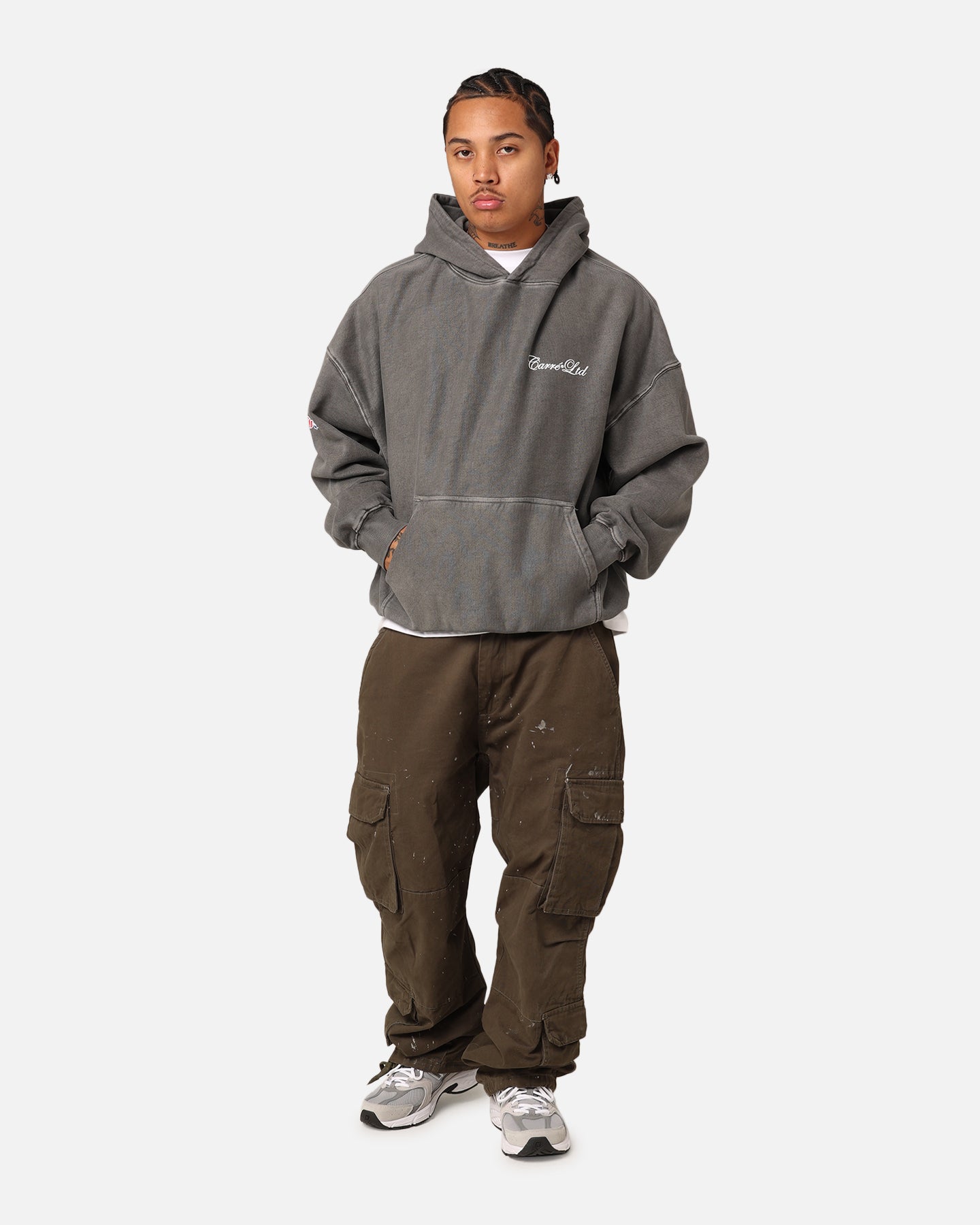 Carré Rosebud Oversized Hoodie Washed Charcoal