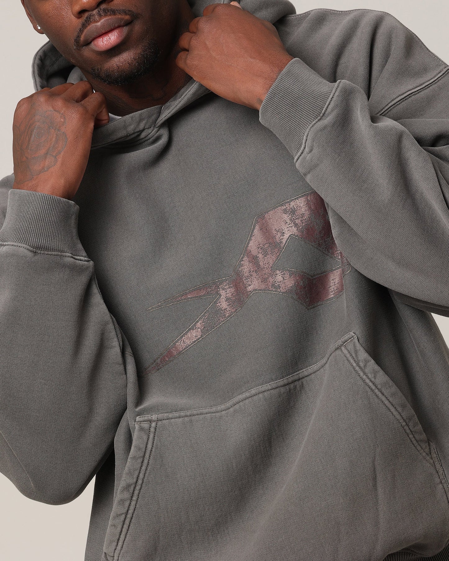 Saint Morta SSIX Vintage Hoodie Washed Charcoal