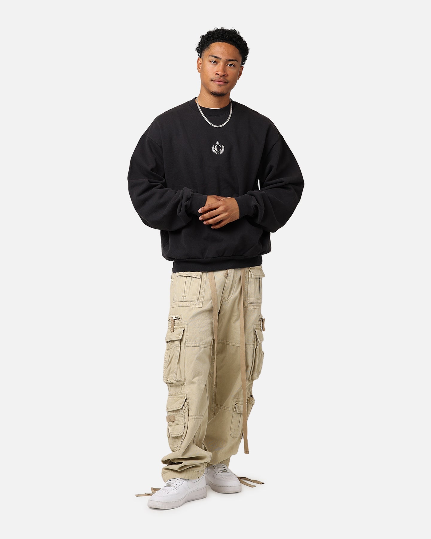 Culture Kings CK Embroidered Crewneck Off Black