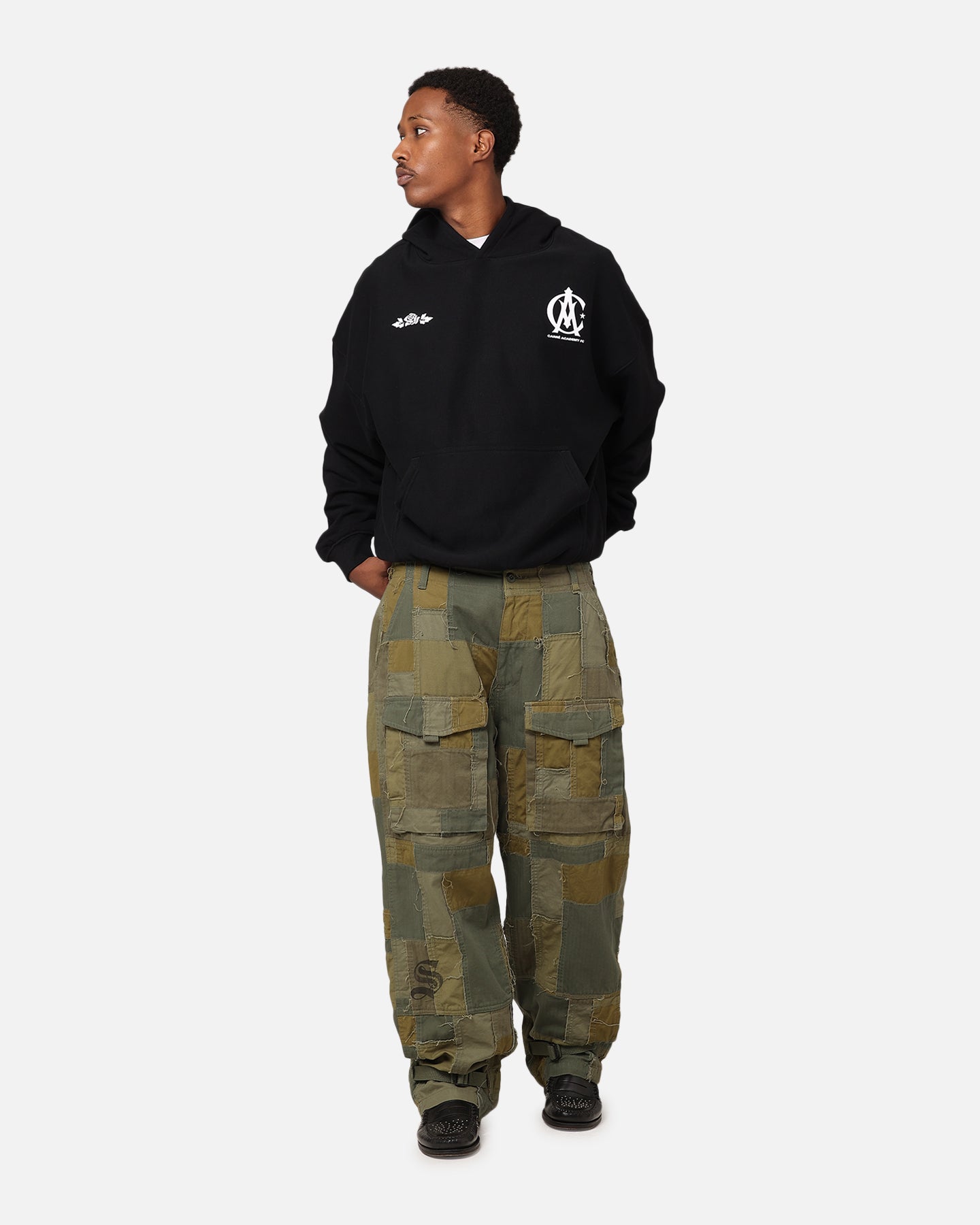Carre Academy Chest Hoodie Black