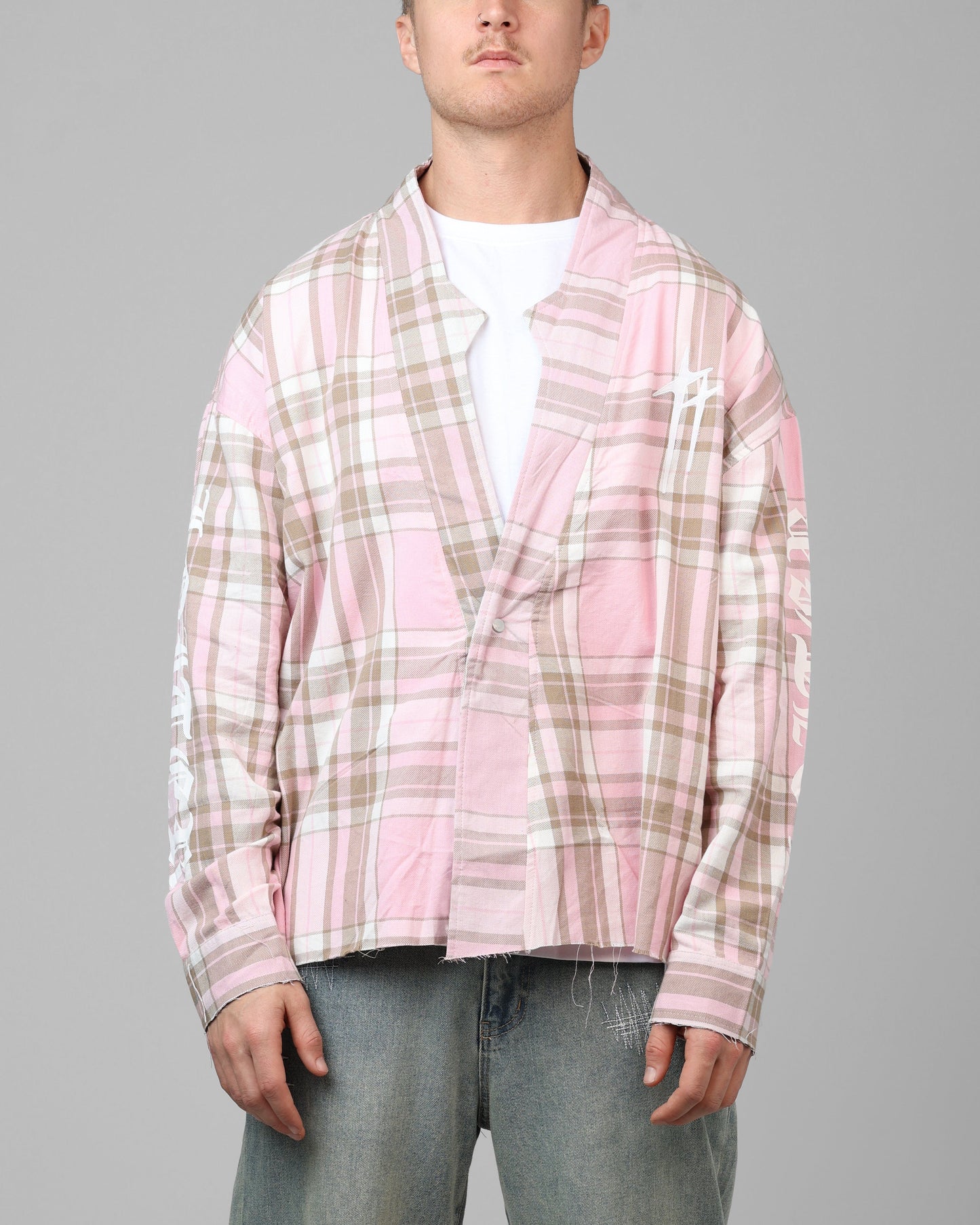 Loiter Kimono Flannel Pink/Brown