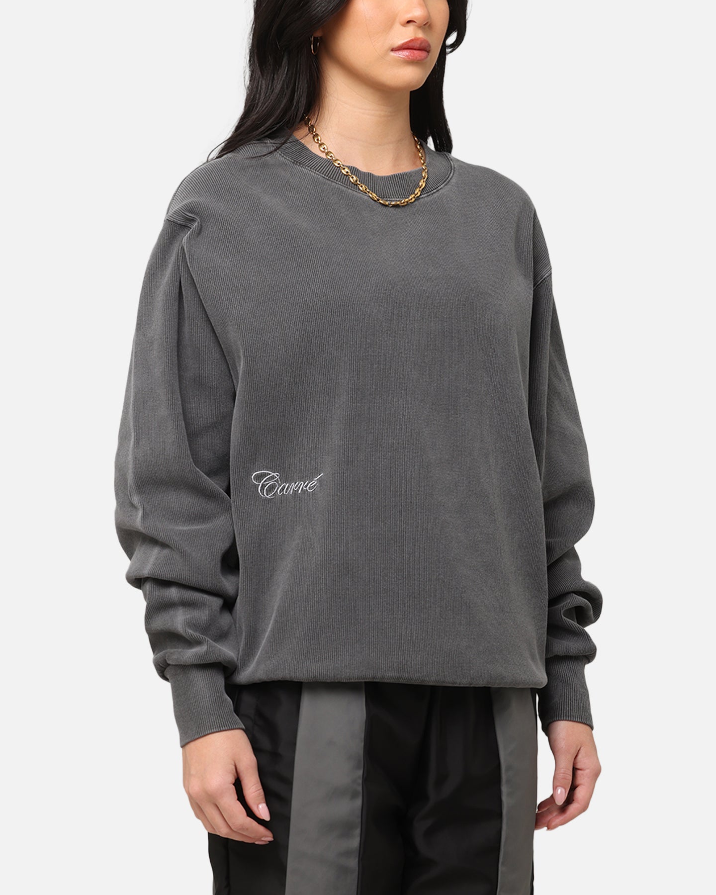 Carre Avenue Ribbed Crewneck Black