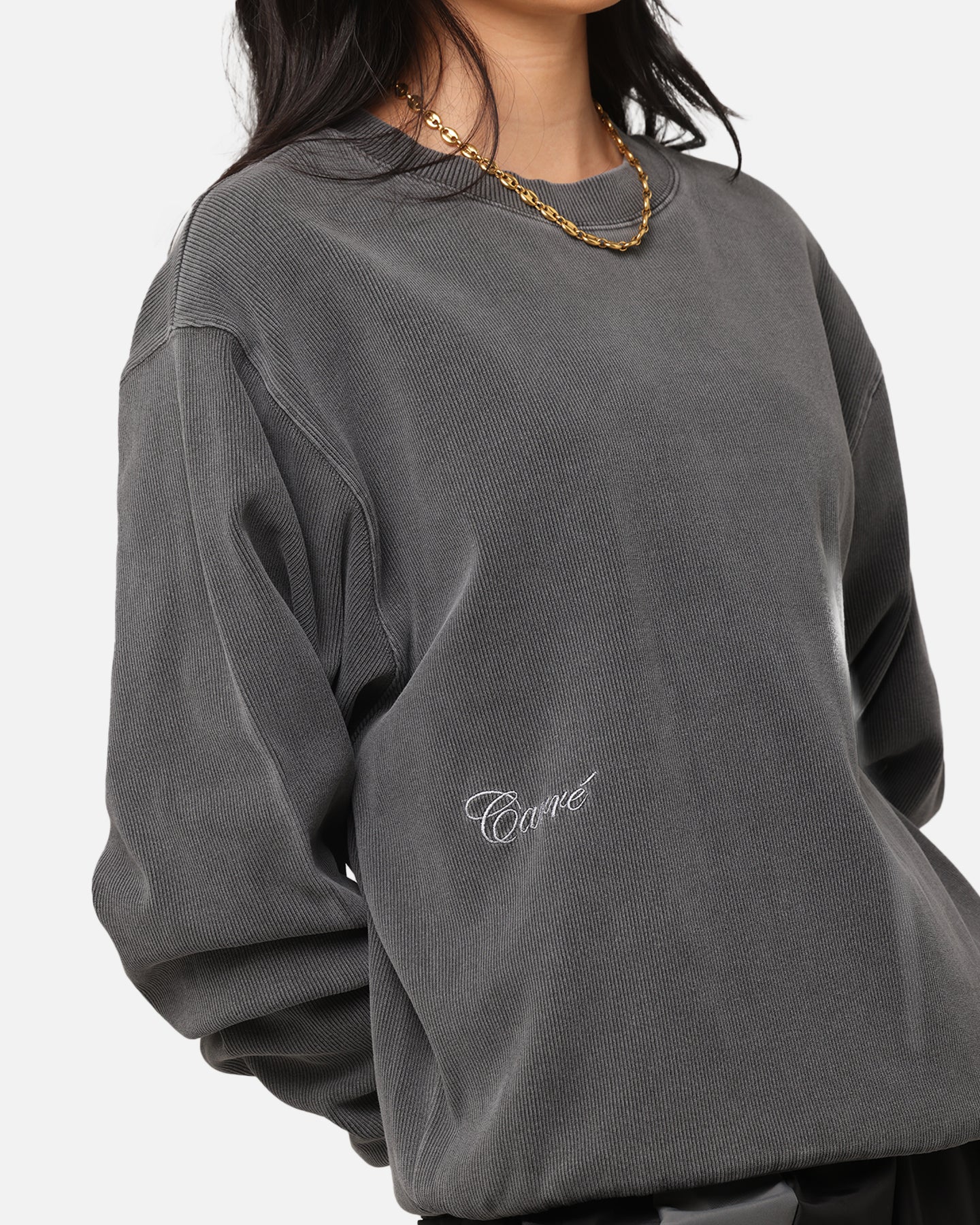 Carre Avenue Ribbed Crewneck Black