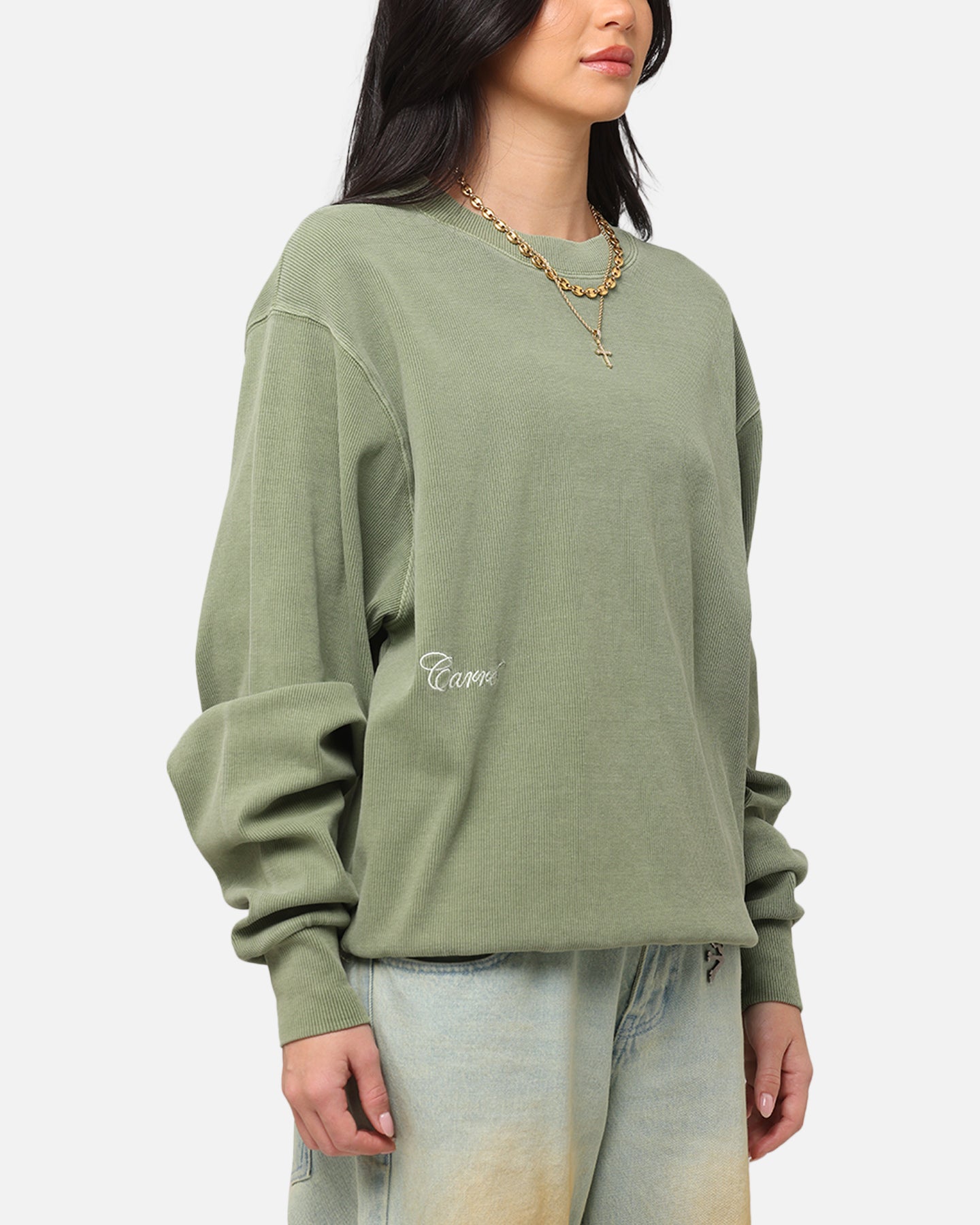 Carre Avenue Ribbed Crewneck Olive