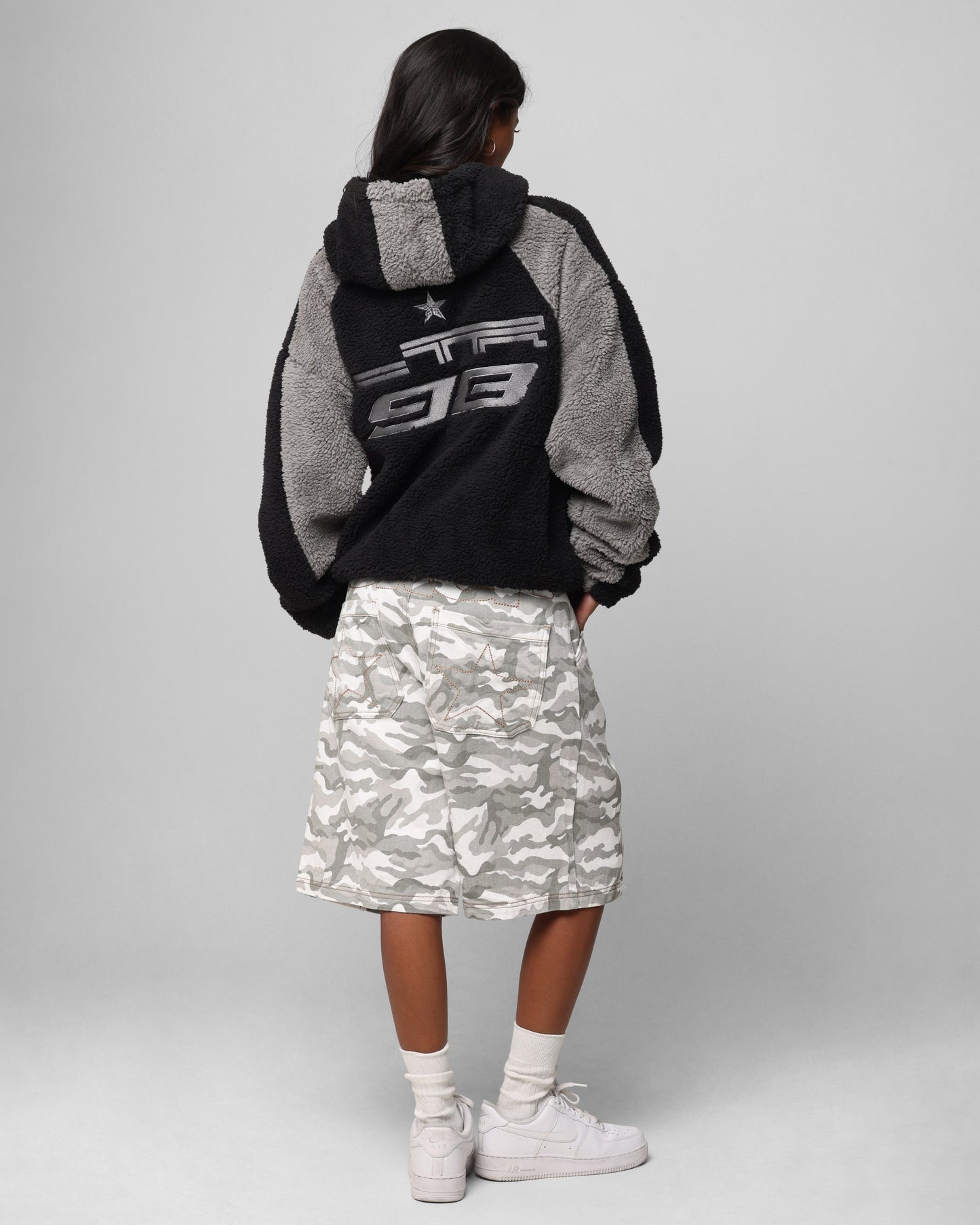 Loiter Speedway Fleece Jacket Black/Grey