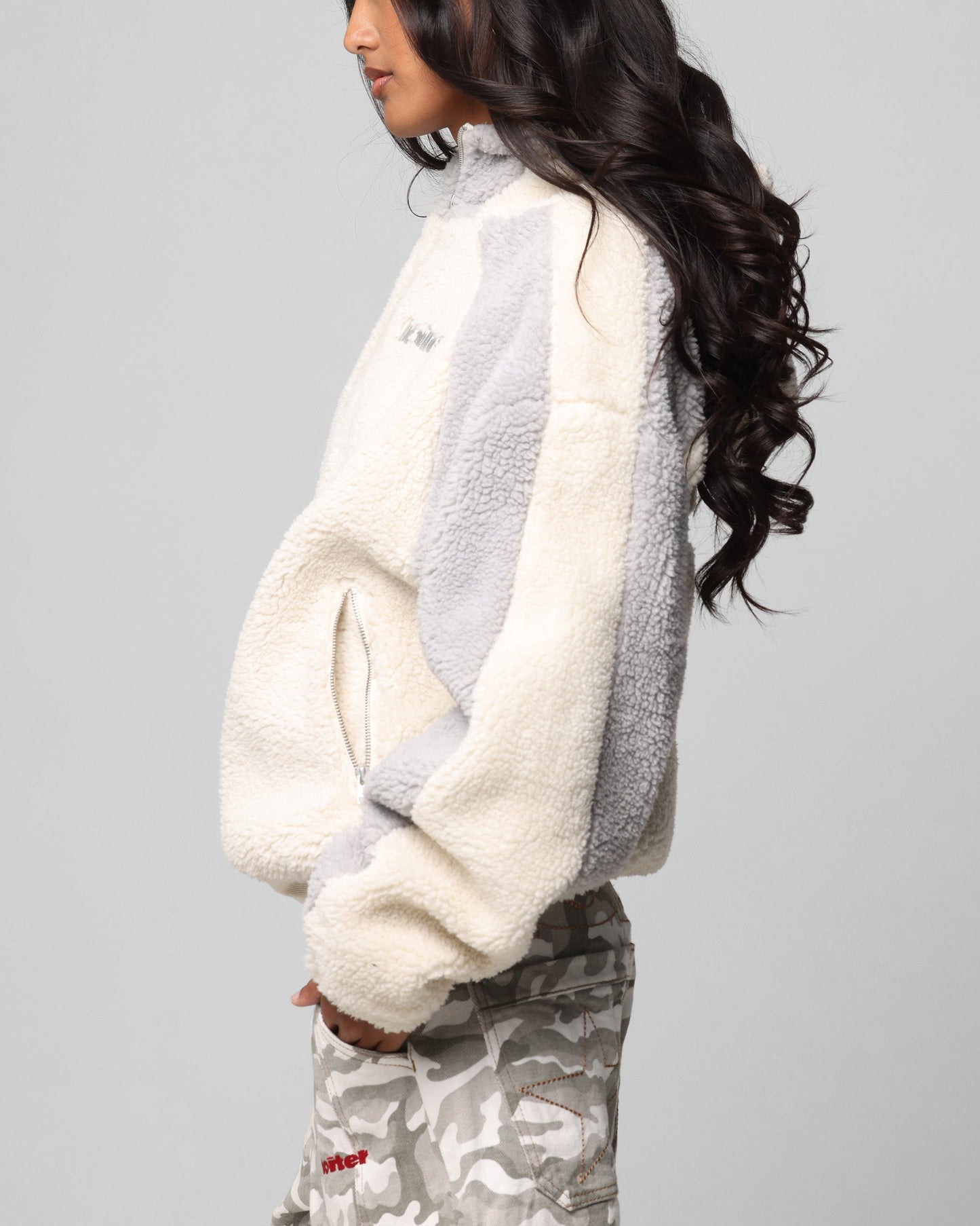 Loiter Speedway Fleece Jacket Stone
