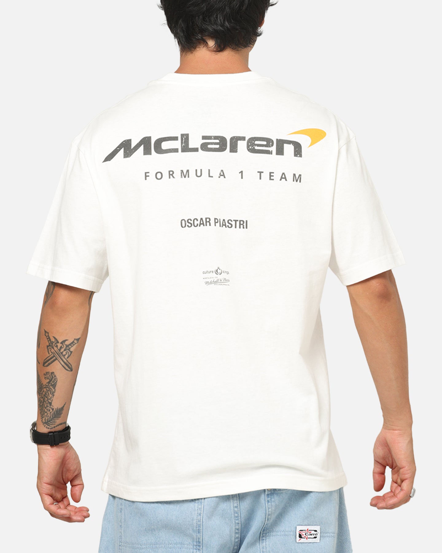 Mitchell & Ness X Mclaren Piastri Helmet T-Shirt Vintage White