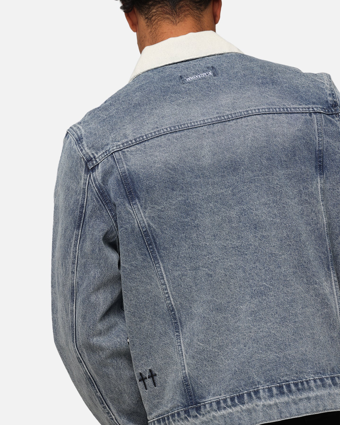 Saint Morta Gothic Distressed Denim Jacket Dirty Denim