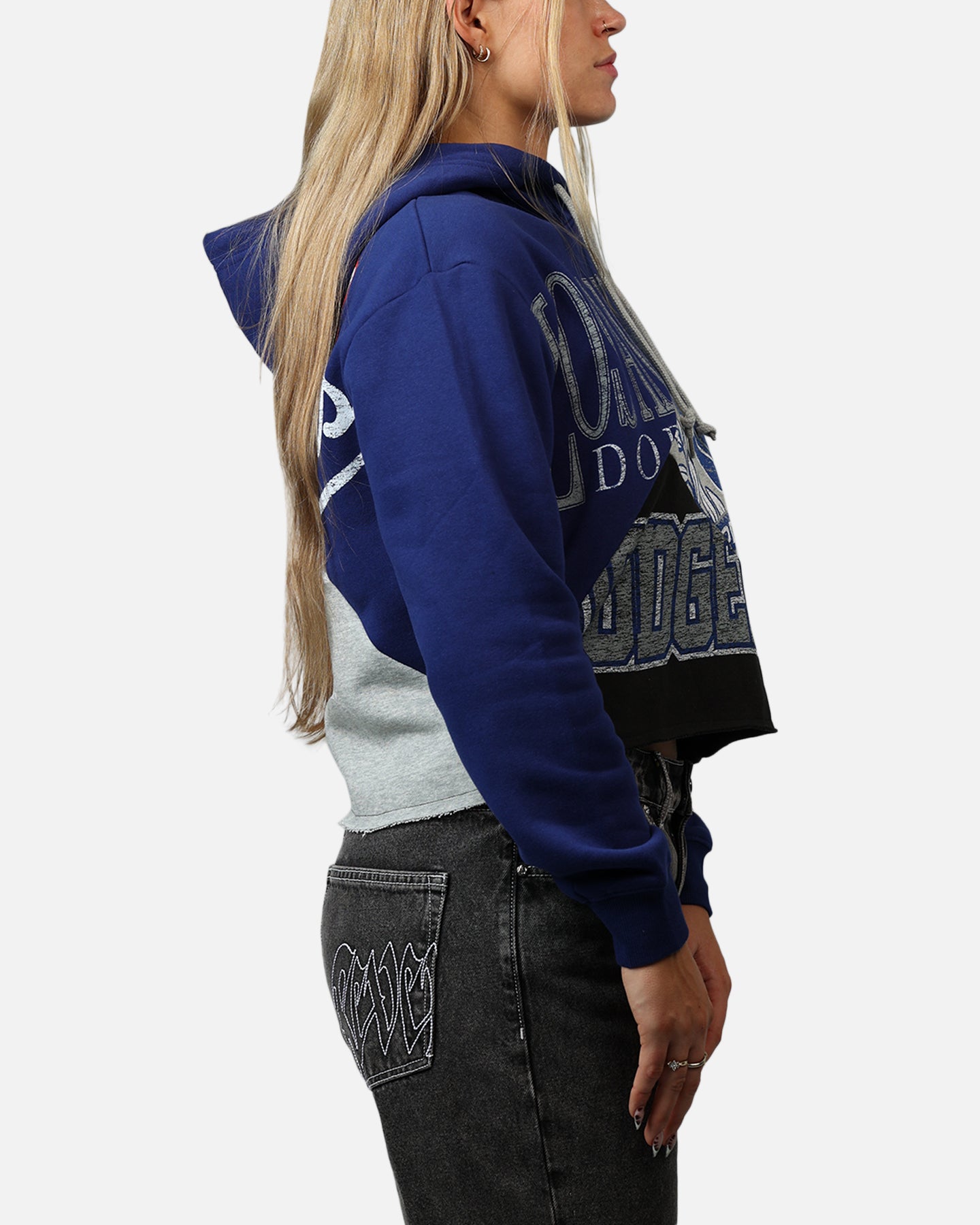 New Era Women's Los Angeles Dodgers Team Split Hoodie Blue/Grey