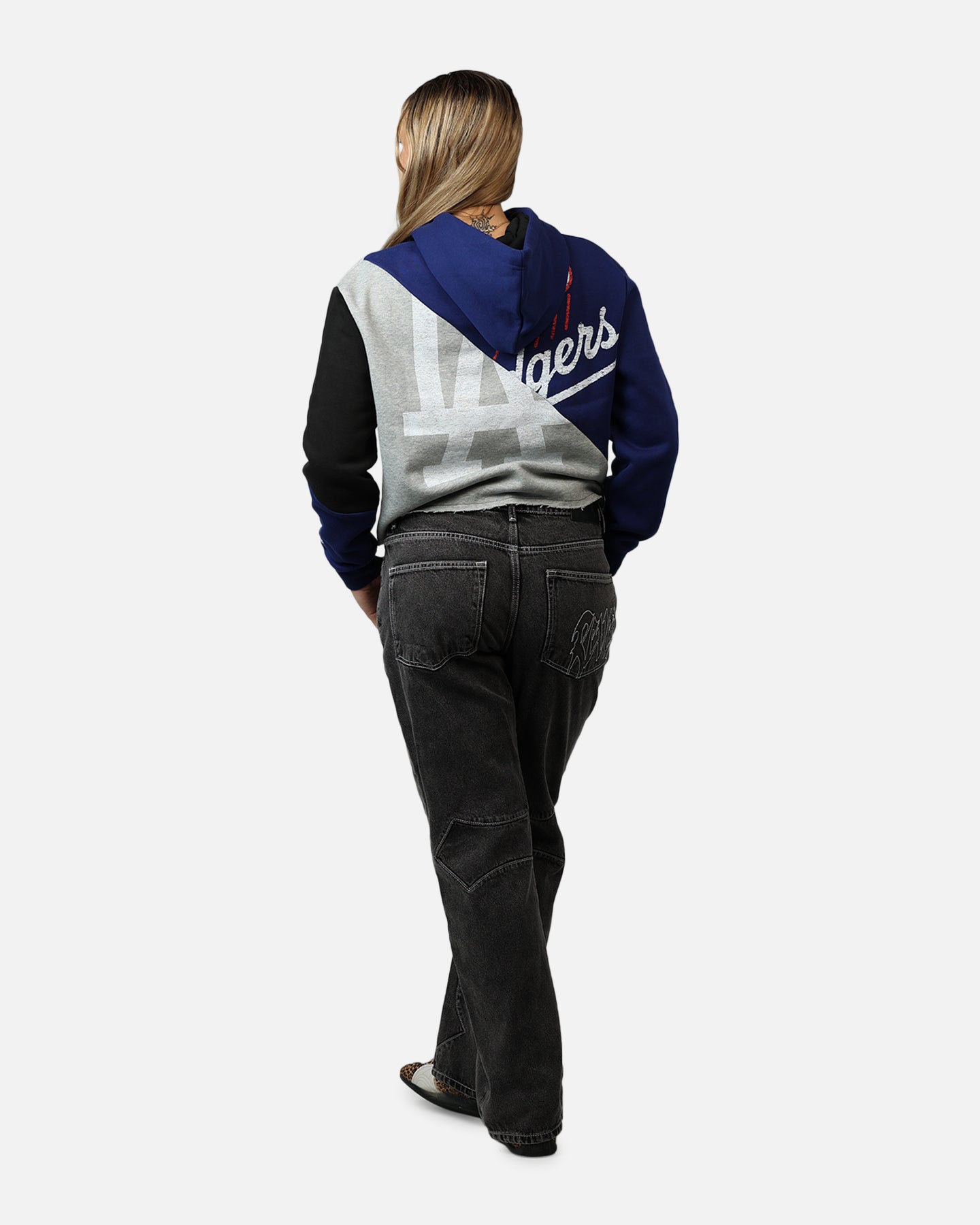 New Era Women's Los Angeles Dodgers Team Split Hoodie Blue/Grey