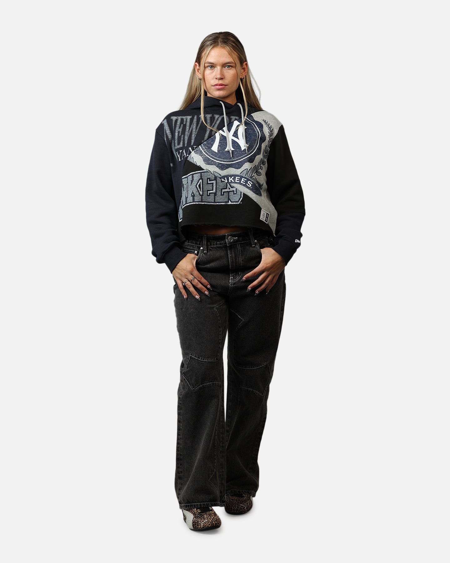 New Era Women's New York Yankees Team Split Hoodie Navy/Grey