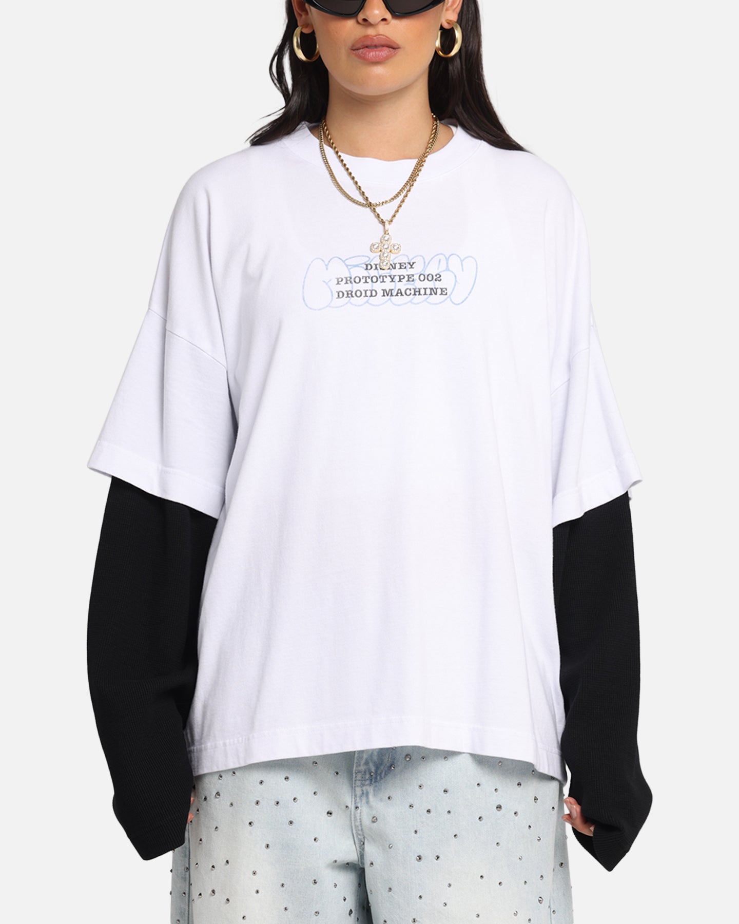 73Studio Disney Mickey Prototype II Long Sleeve T-Shirt White