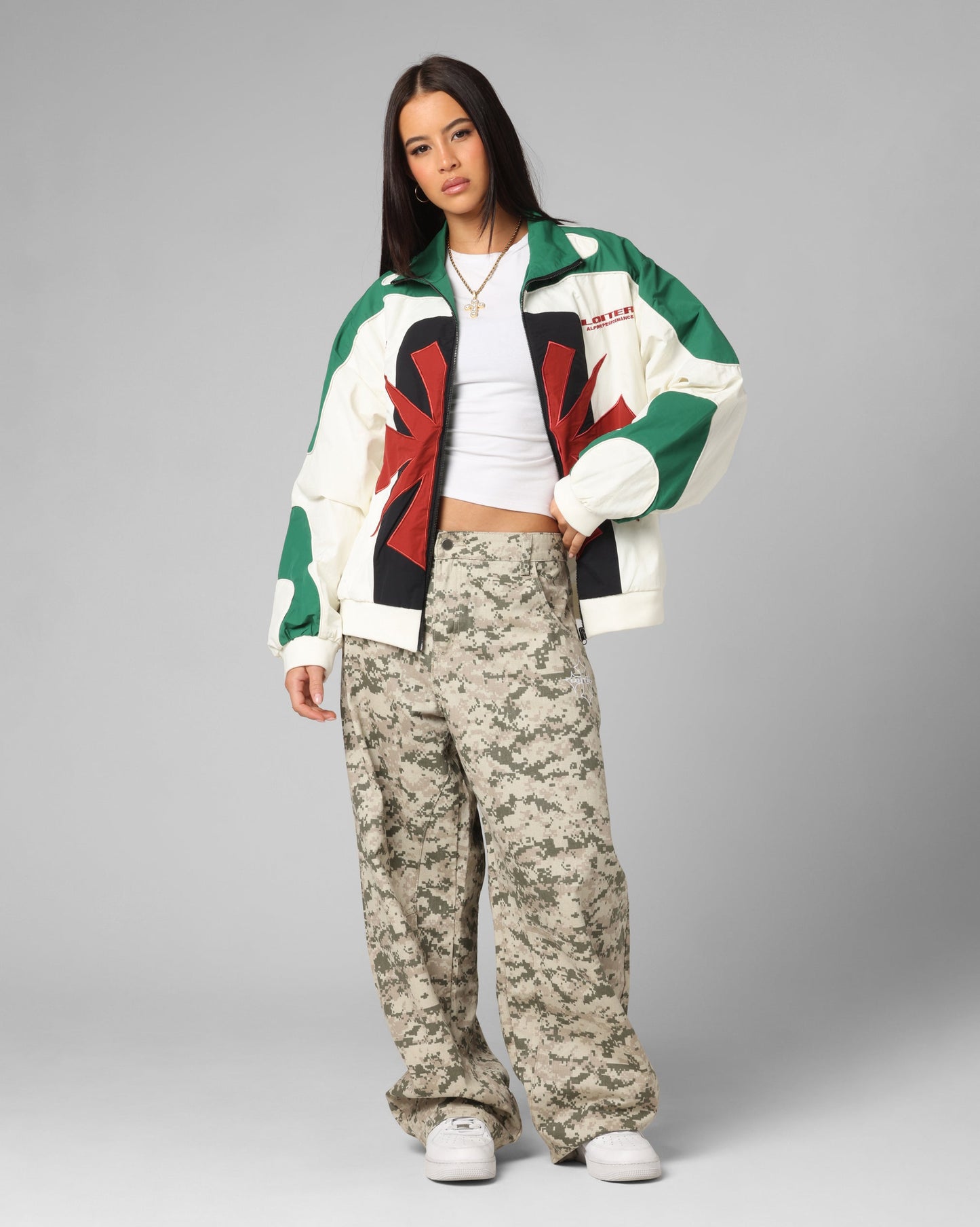 Loiter Club Classic Track Jacket White/Green