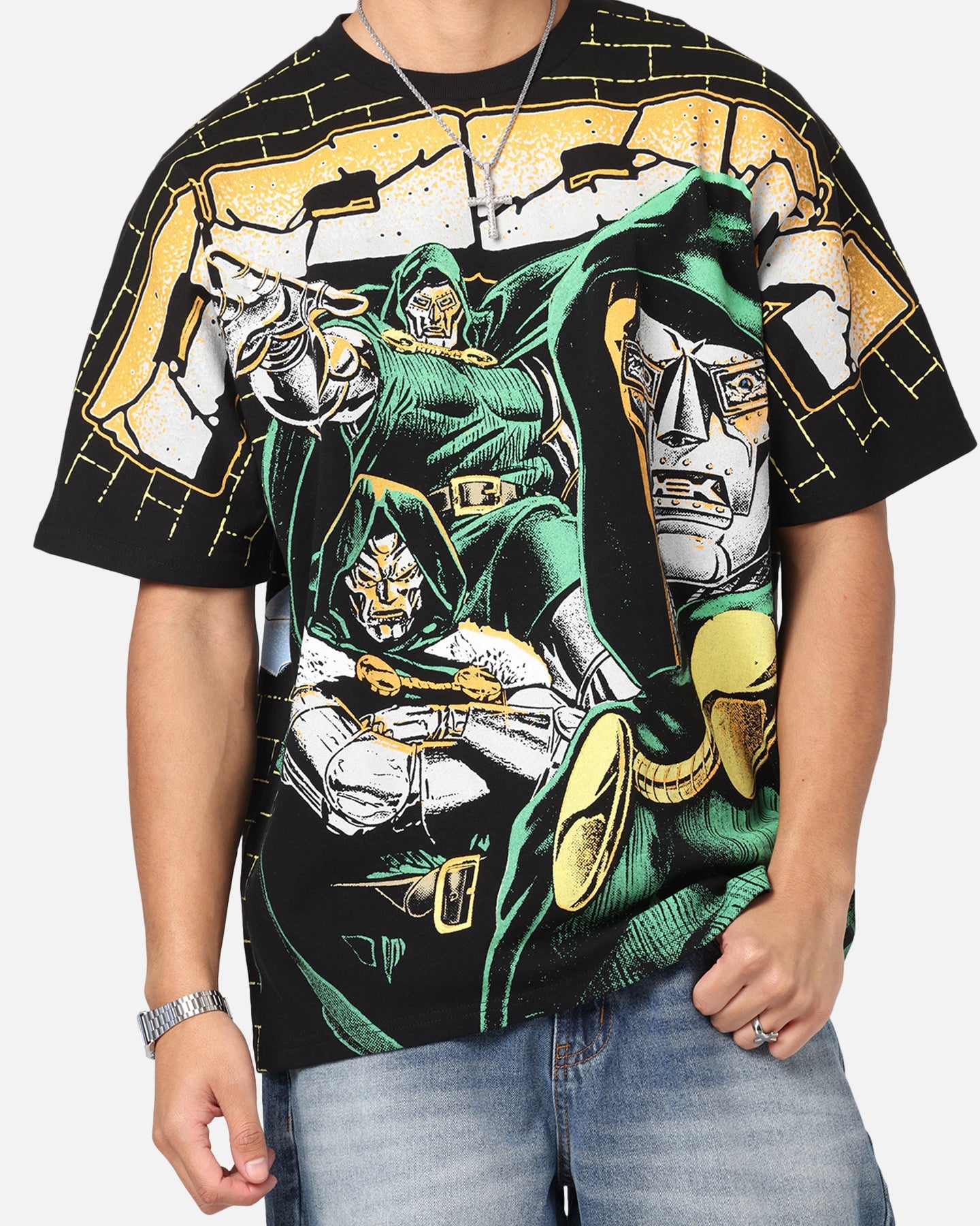 American Thrift Marvel Doctor Doom All Over Print T-Shirt Black